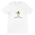 Budget Unisex Crewneck T-shirt/Astronaut-Hiking-On-Moon - Enet Images