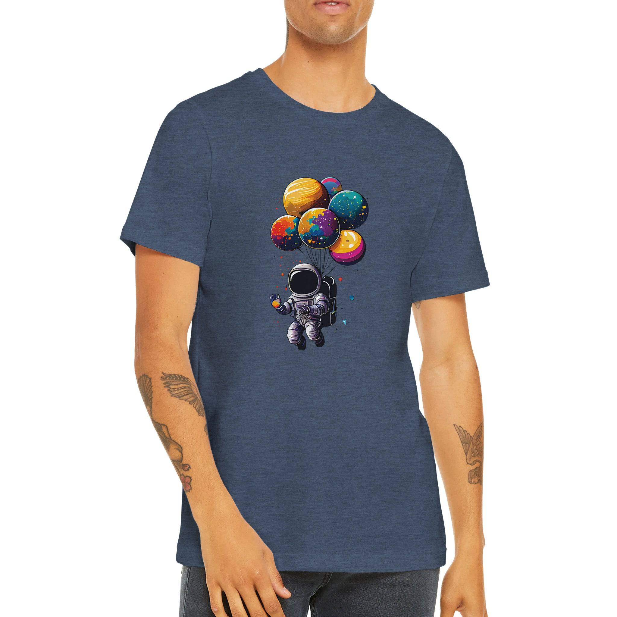 Budget Unisex Crewneck T-shirt/Astronaut-Planets - Enet Images