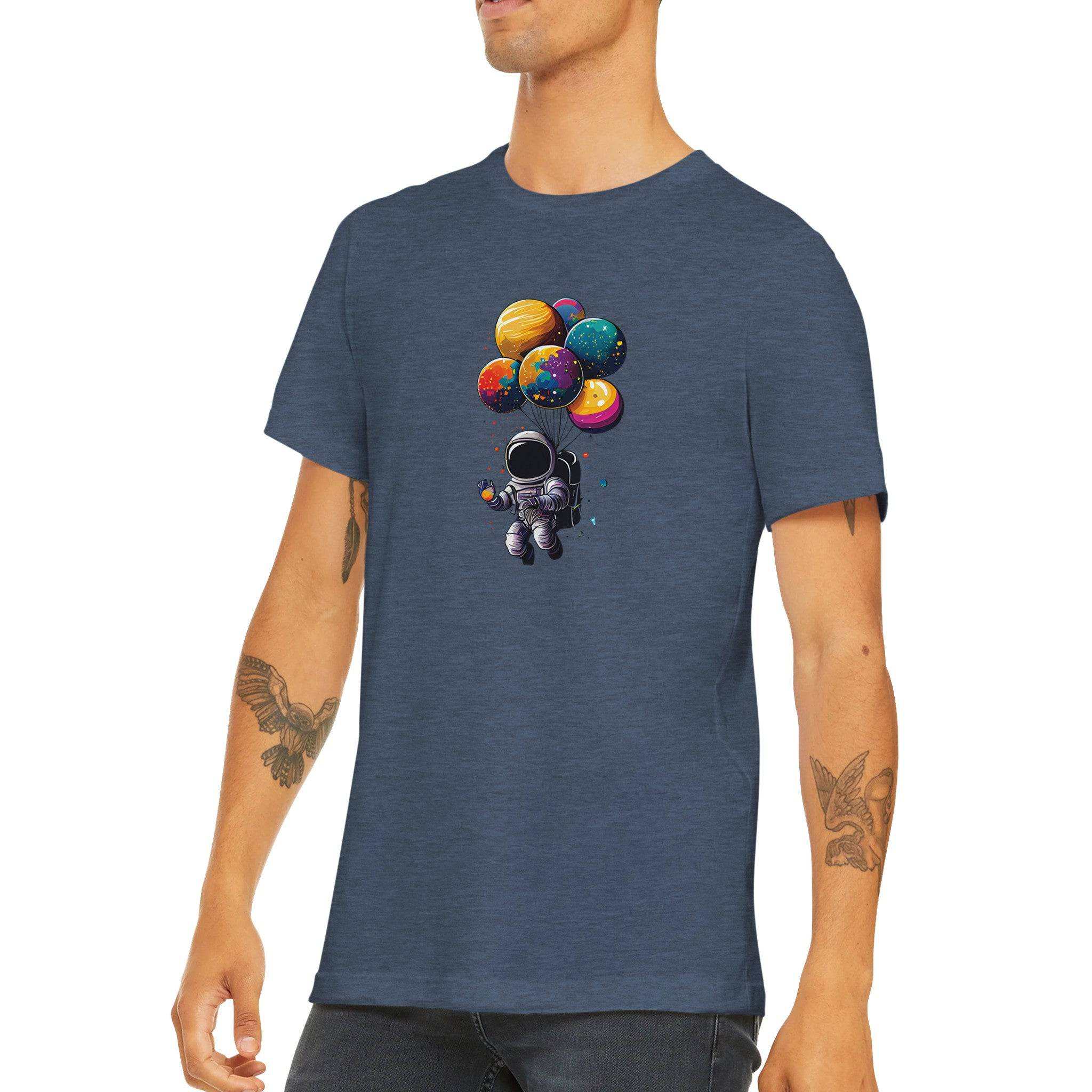 Budget Unisex Crewneck T-shirt/Astronaut-Planets - Enet Images