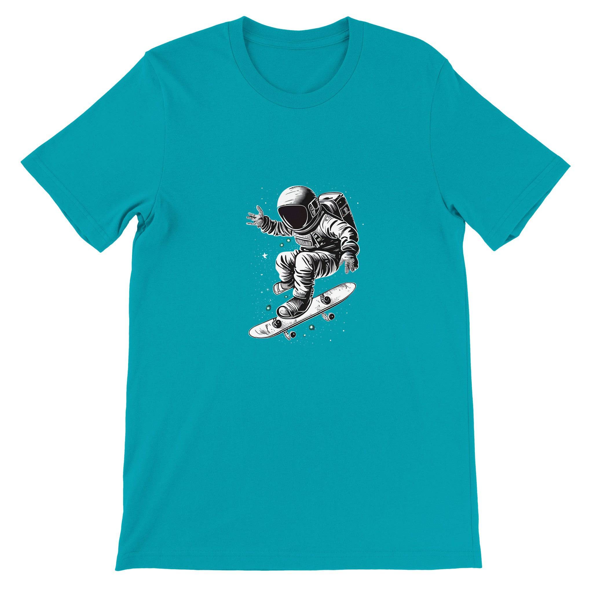 Budget Unisex Crewneck T-shirt/Astronaut-Skating - Enet Images