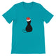 Budget Unisex Crewneck T-shirt/Black-Cat-Christmas - Enet Images