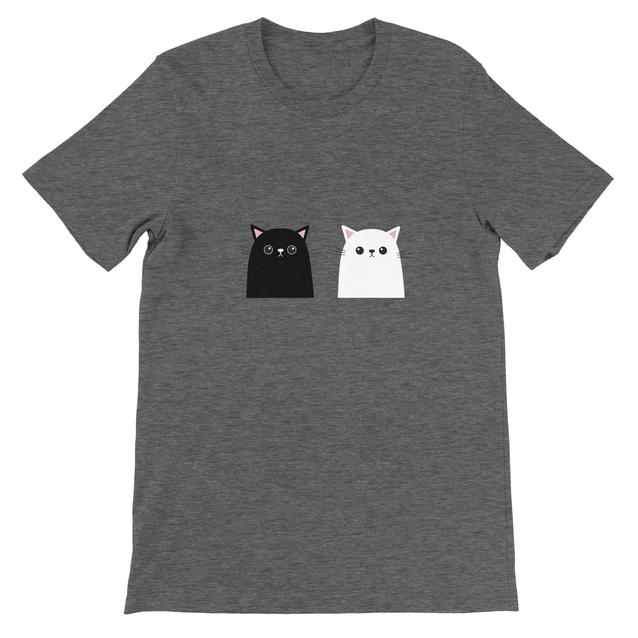 Budget Unisex Crewneck T-shirt/Black-&-White-Cat - Enet Images