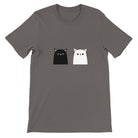 Budget Unisex Crewneck T-shirt/Black-&-White-Cat - Enet Images