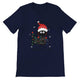 Budget Unisex Crewneck T-shirt/Cat-Christmas-Fairylights - Enet Images