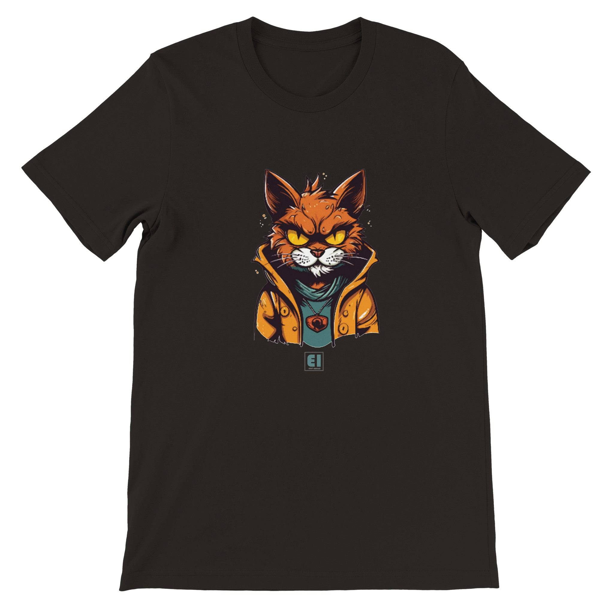 Budget Unisex Crewneck T-shirt/Cat-Gangster-Mobster - Enet Images