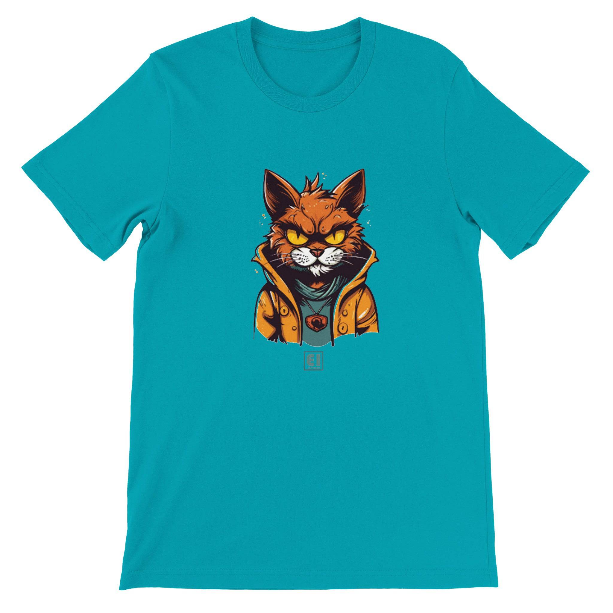 Budget Unisex Crewneck T-shirt/Cat-Gangster-Mobster - Enet Images