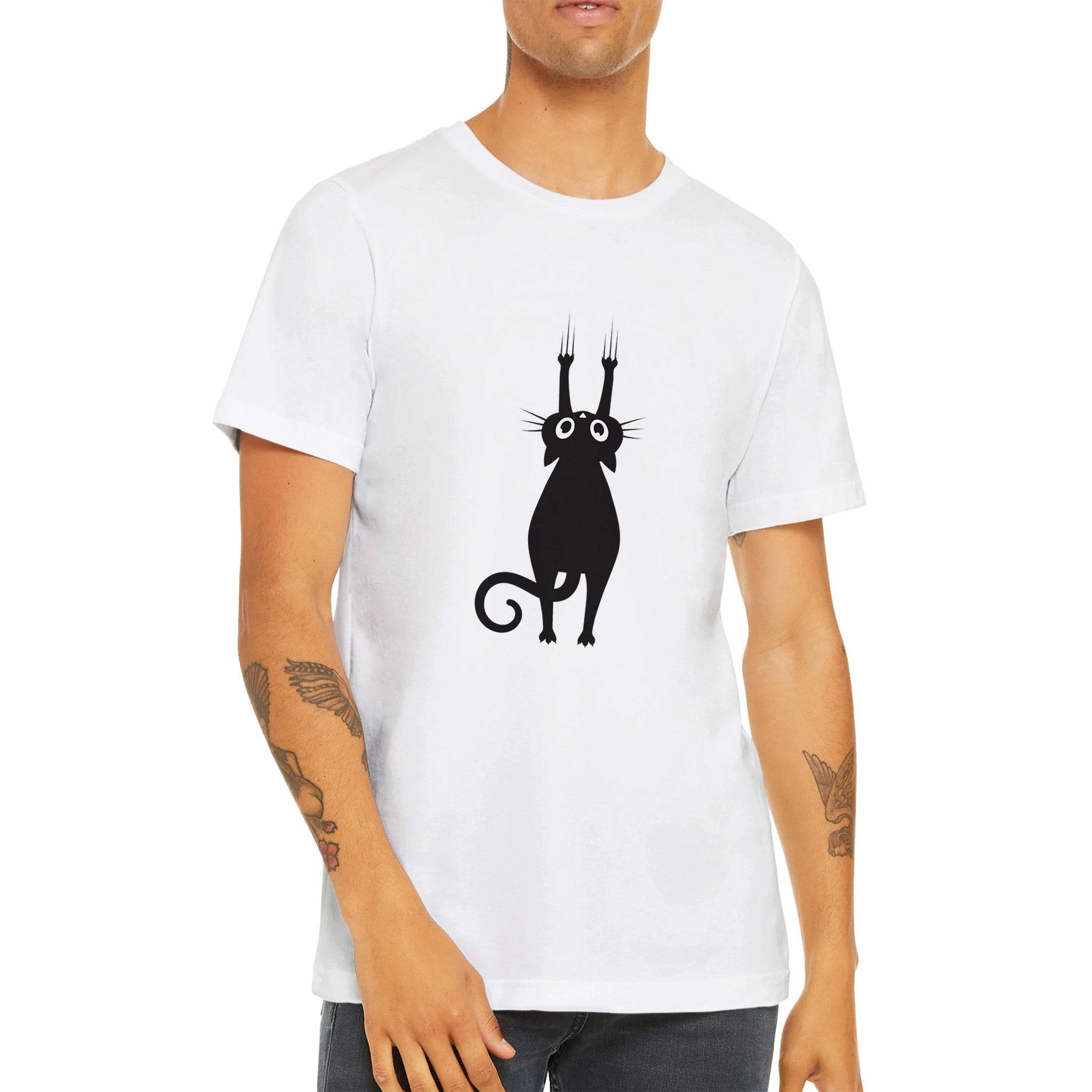 Budget Unisex Crewneck T-shirt/Cat-Hanging - Enet Images