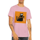 Budget Unisex Crewneck T-shirt/Cat-Holding-Bloody-Knife - Enet Images