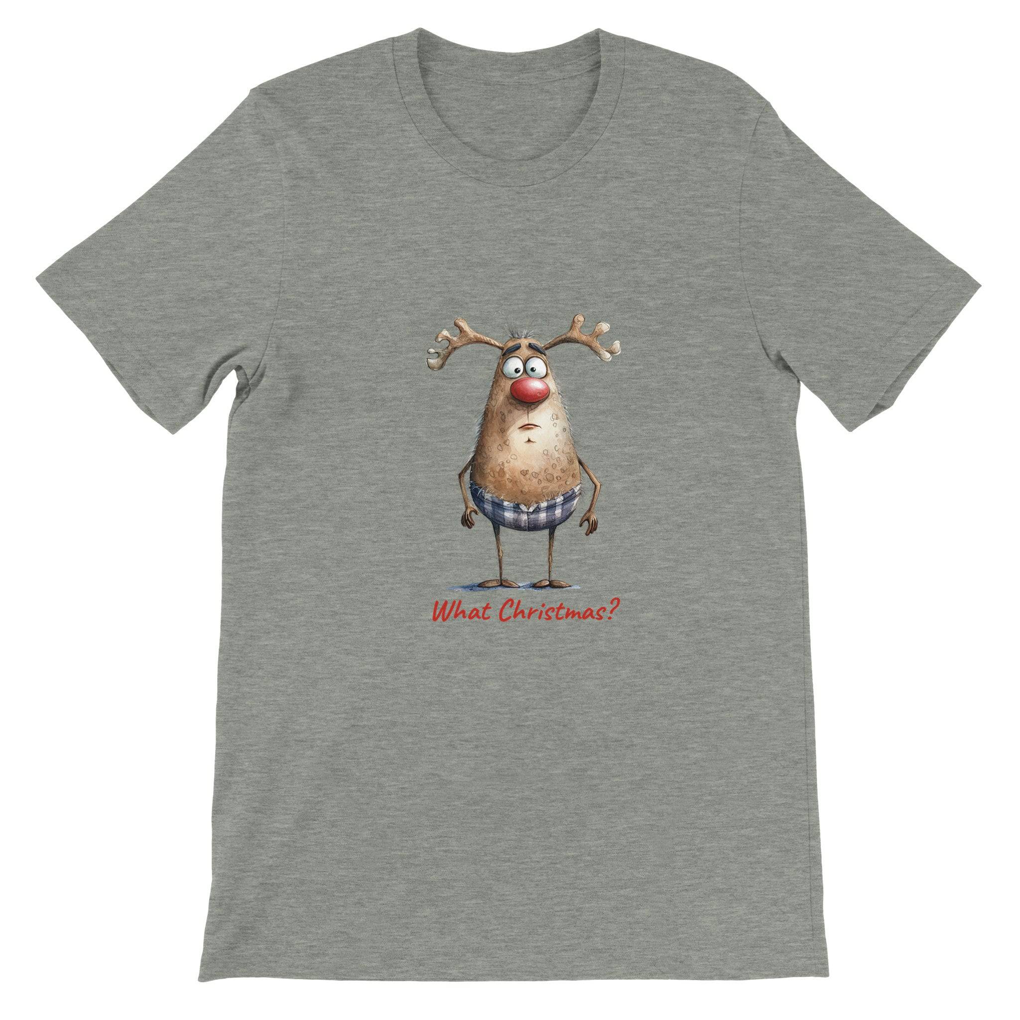 Budget Unisex Crewneck T-shirt/Deer-What-Christmas - Enet Images