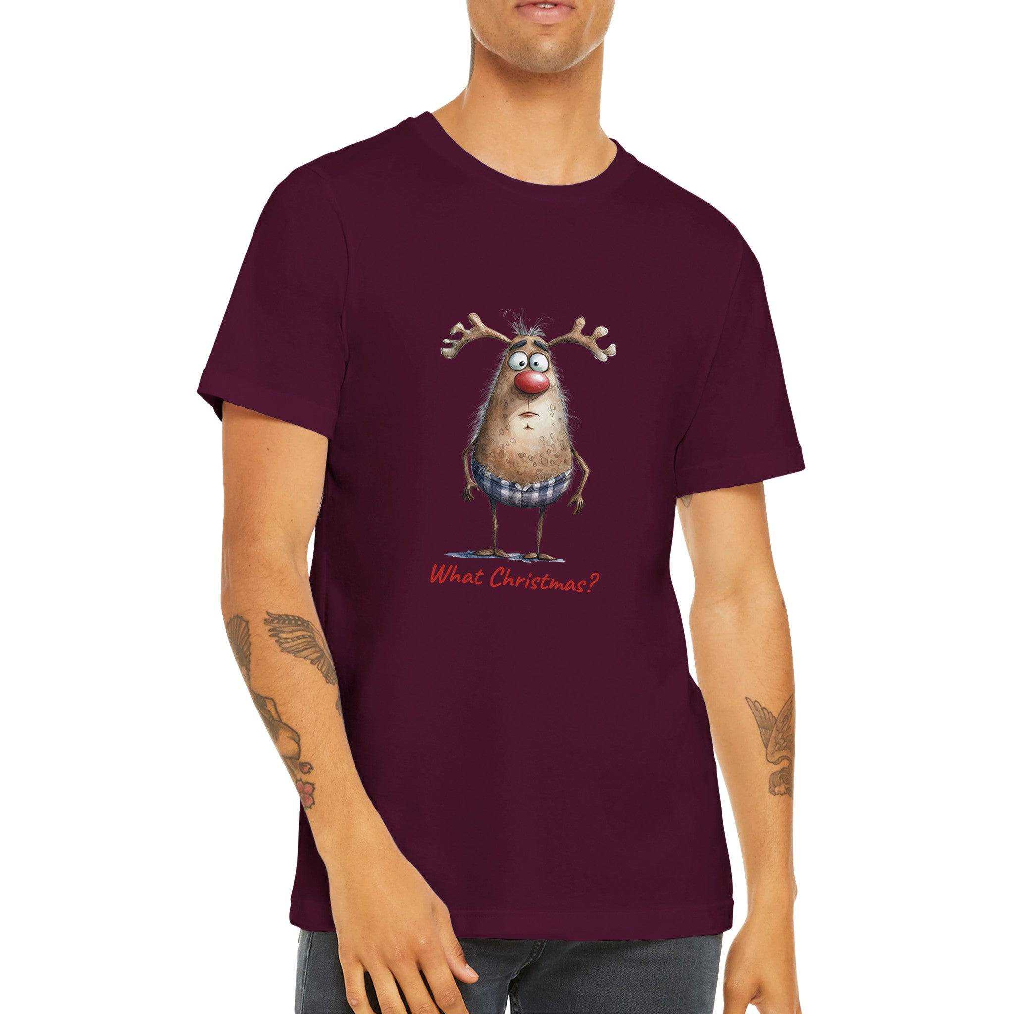 Budget Unisex Crewneck T-shirt/Deer-What-Christmas - Enet Images