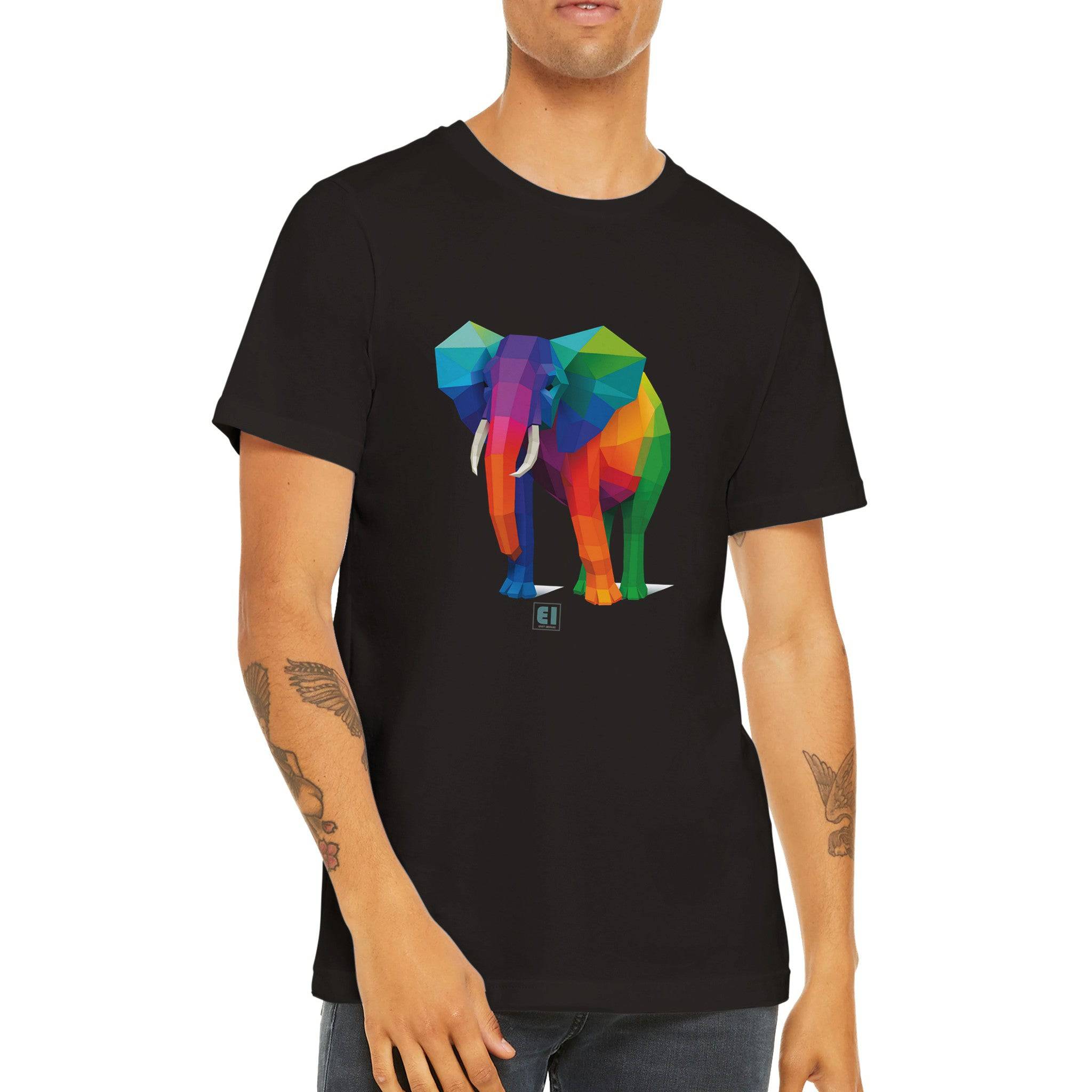 Budget Unisex Crewneck T-shirt/Elephant-Colorful - Enet Images