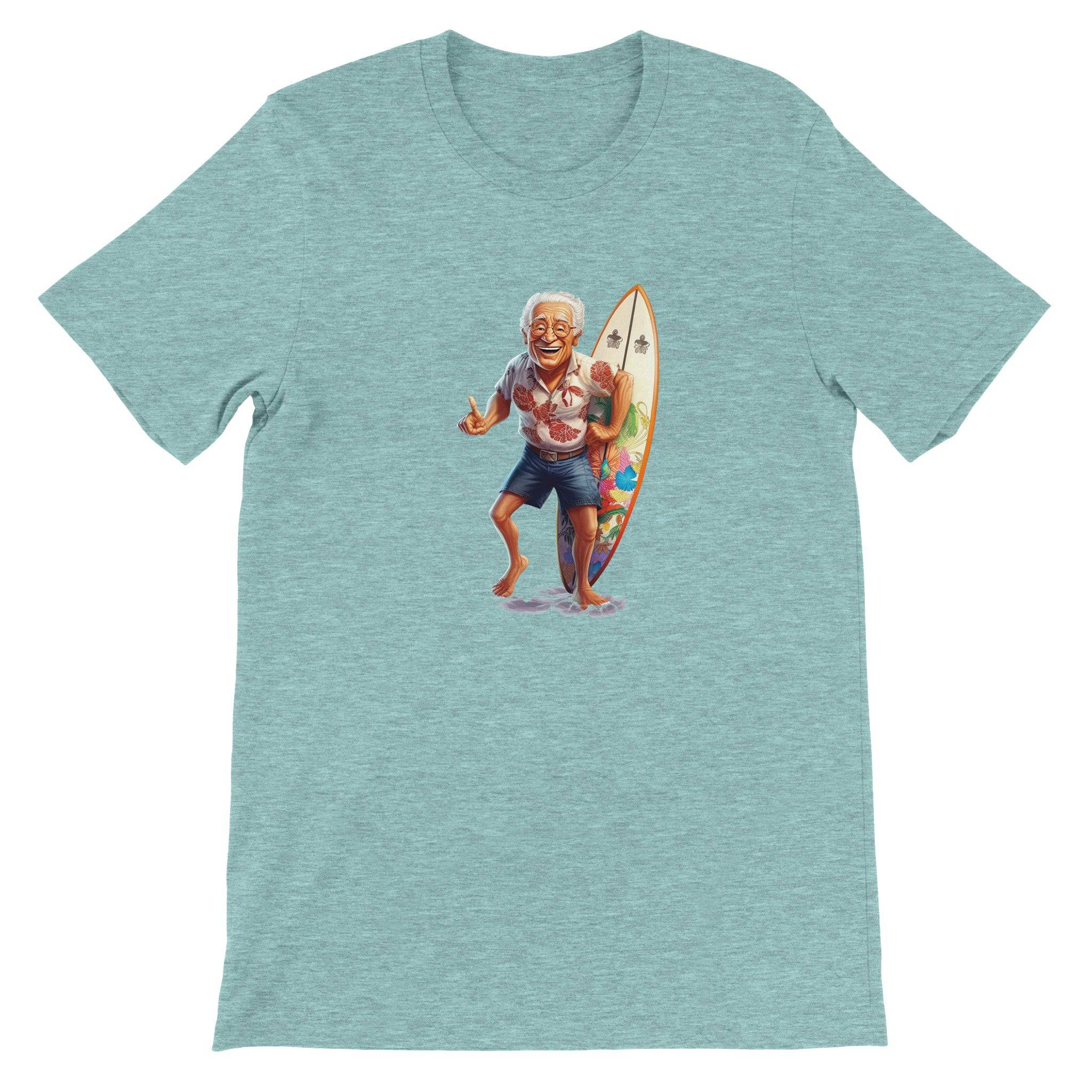 Budget Unisex Crewneck T-shirt/Grandpa-Surfin-Summer - Enet Images