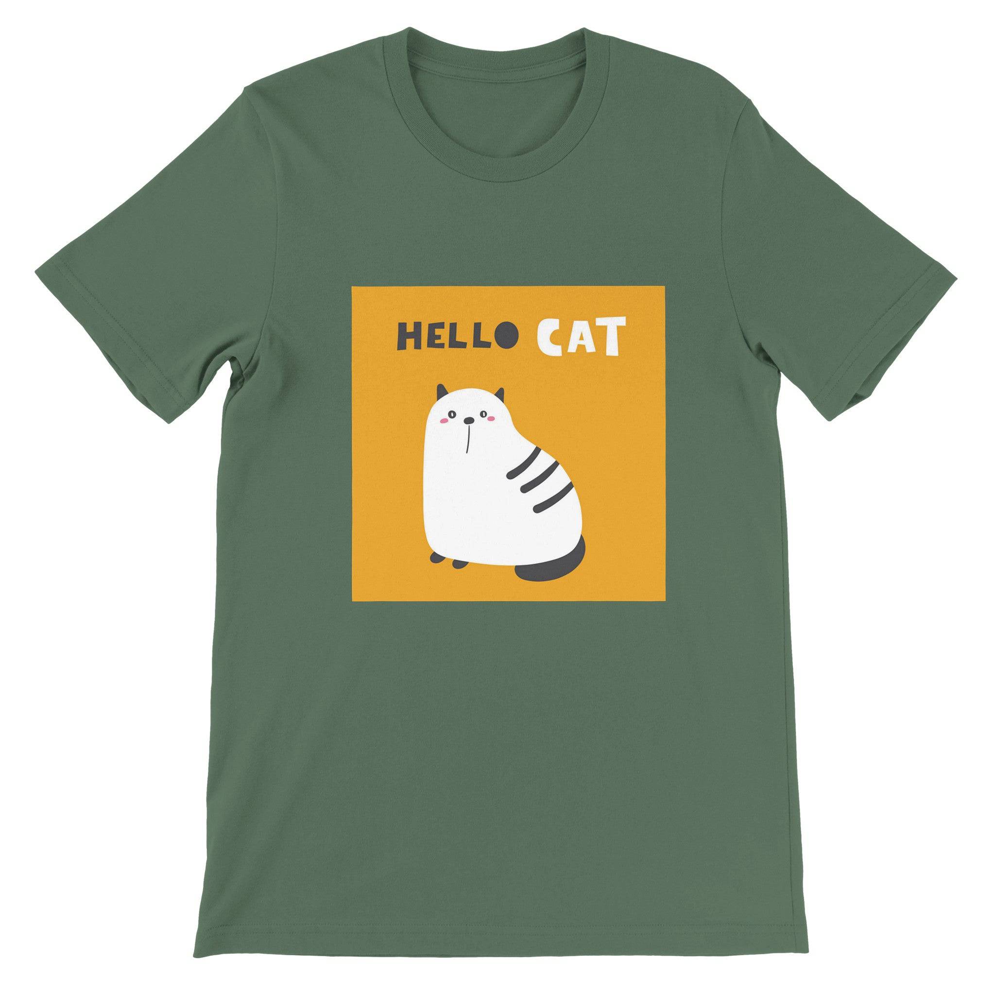 Budget Unisex Crewneck T-shirt/Hello-Cat - Enet Images