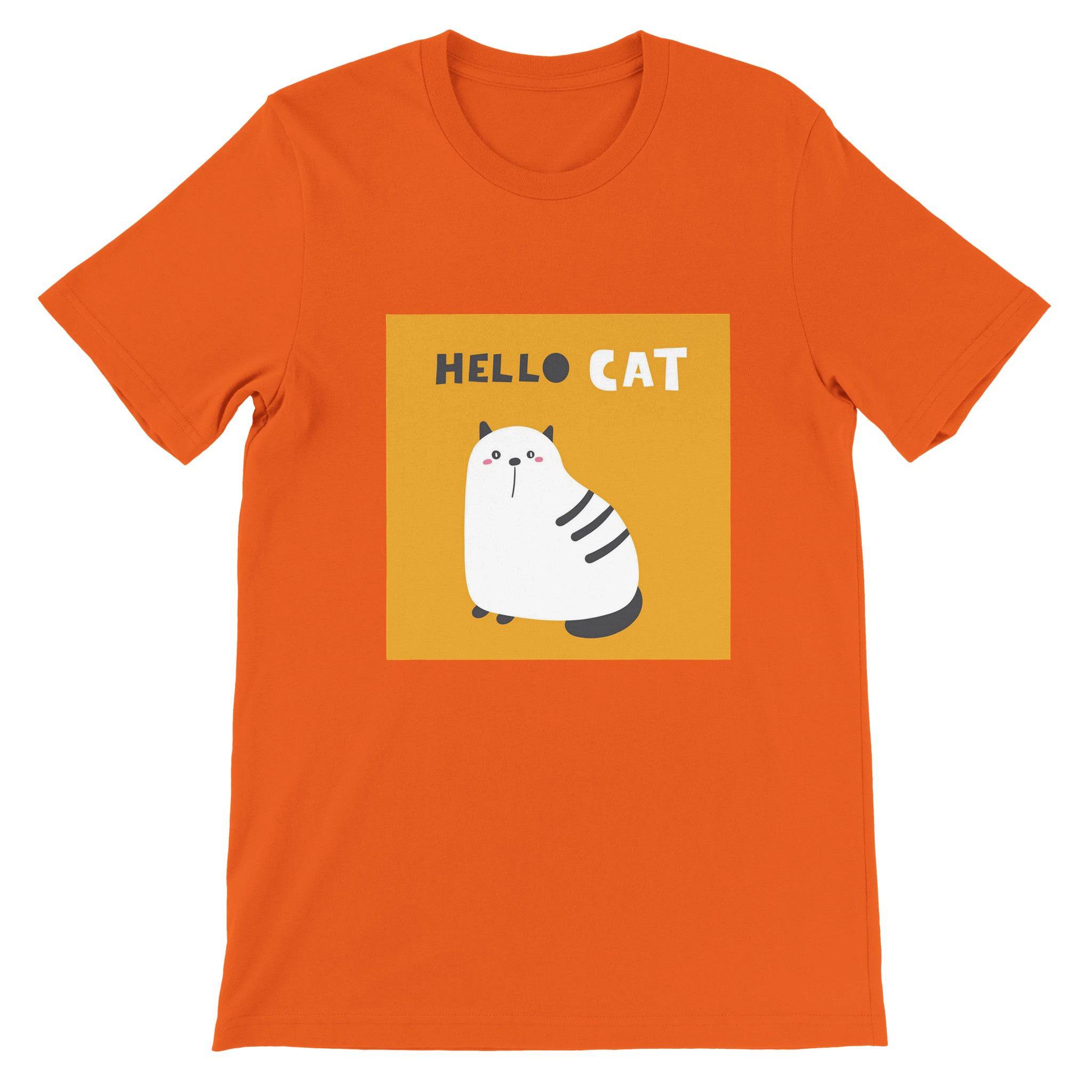 Budget Unisex Crewneck T-shirt/Hello-Cat - Enet Images