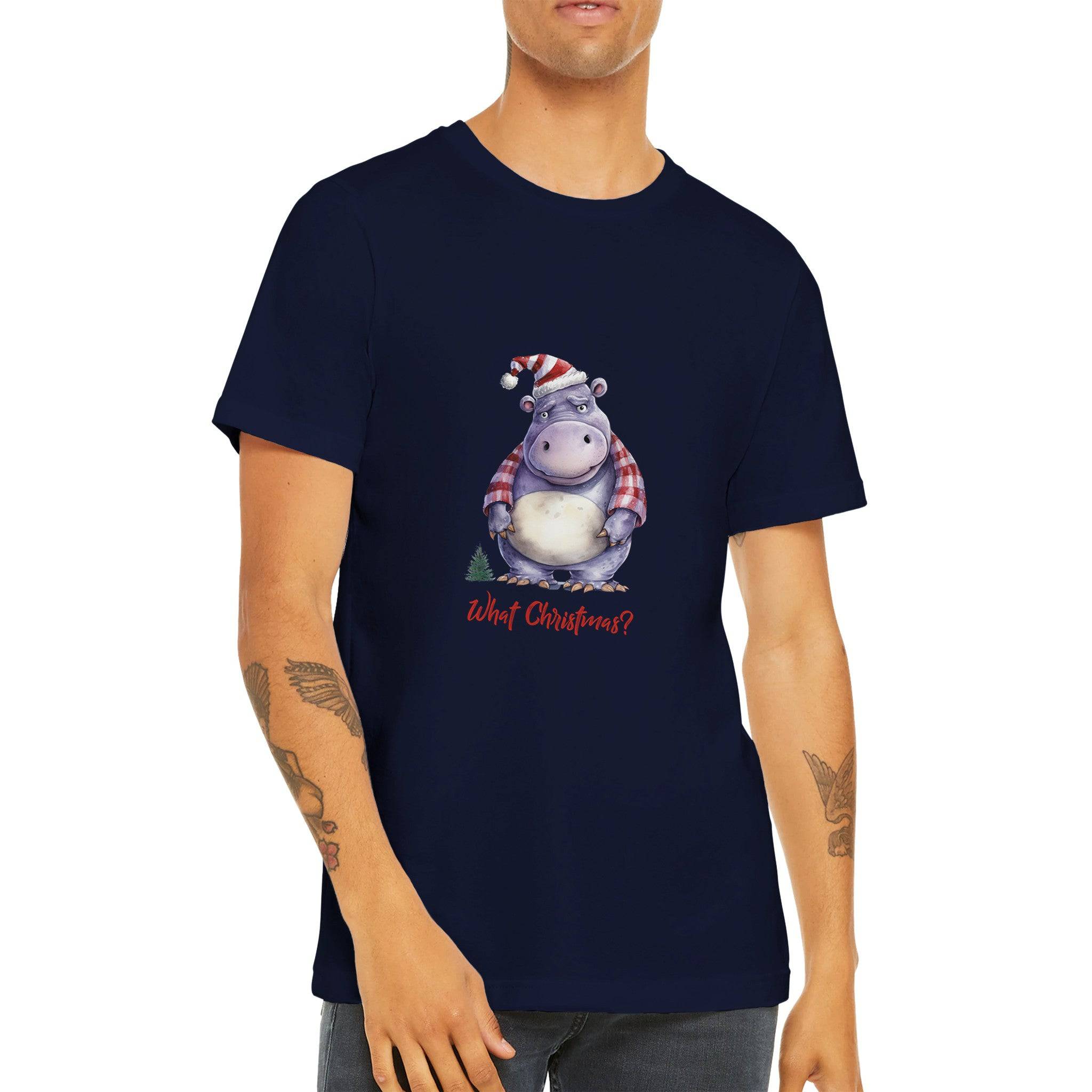 Budget Unisex Crewneck T-shirt/Hippo-What-Christmas - Enet Images