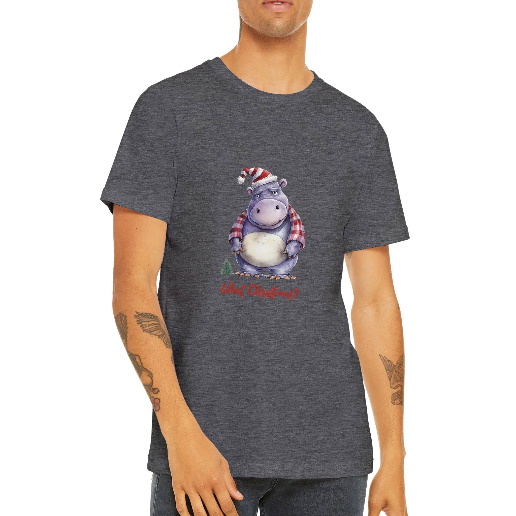 Budget Unisex Crewneck T-shirt/Hippo-What-Christmas - Enet Images