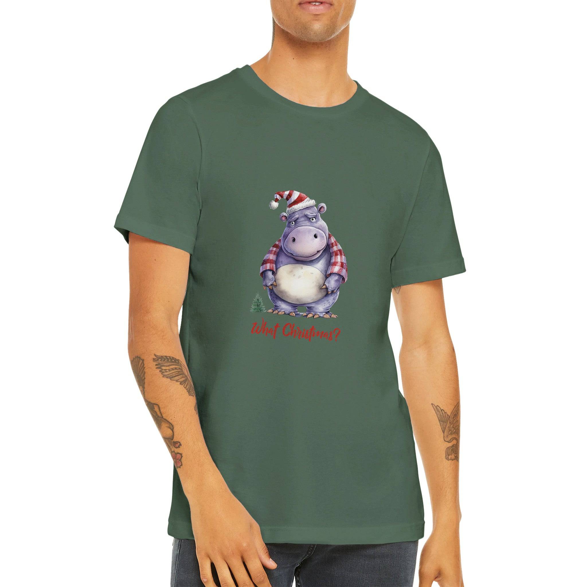 Budget Unisex Crewneck T-shirt/Hippo-What-Christmas - Enet Images