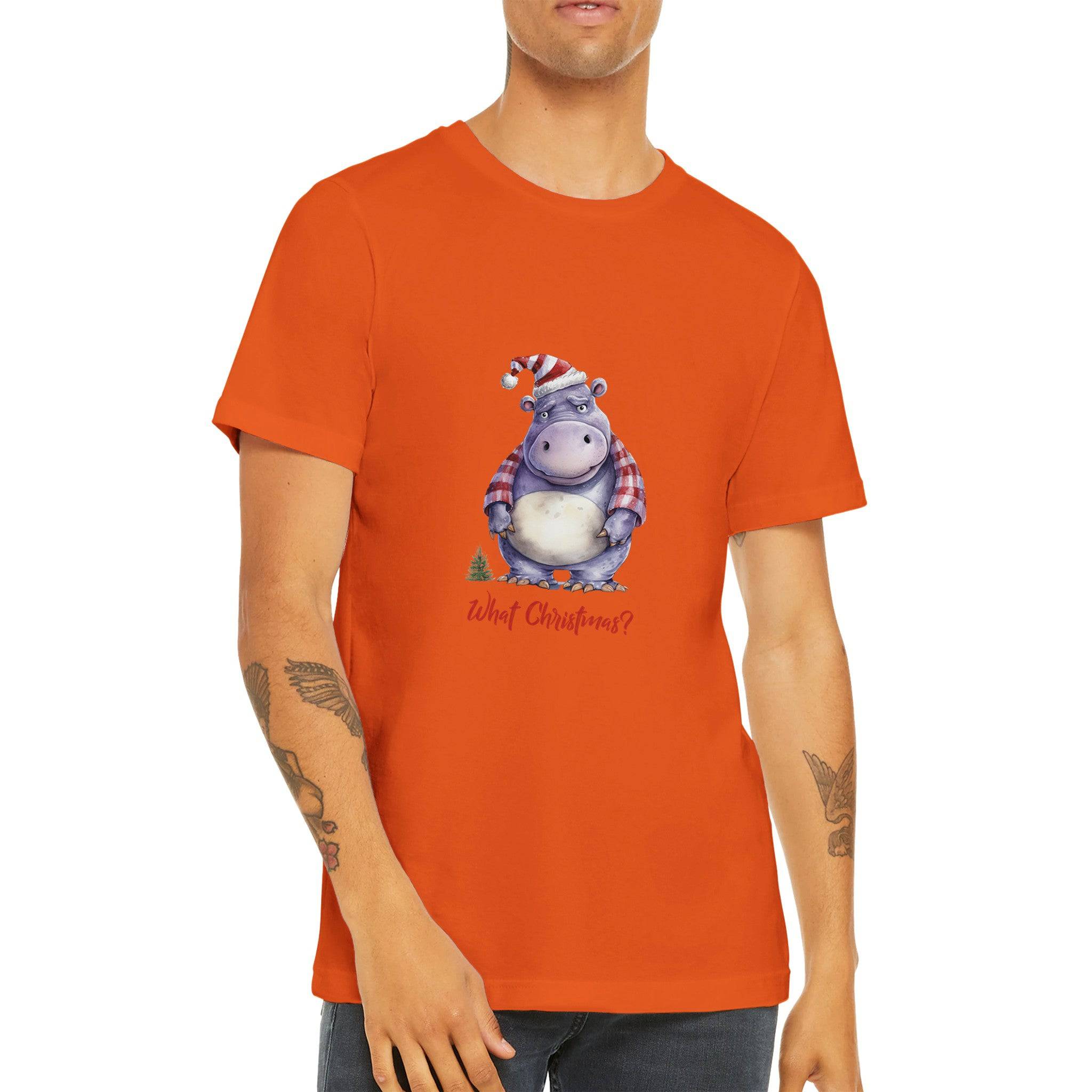 Budget Unisex Crewneck T-shirt/Hippo-What-Christmas - Enet Images