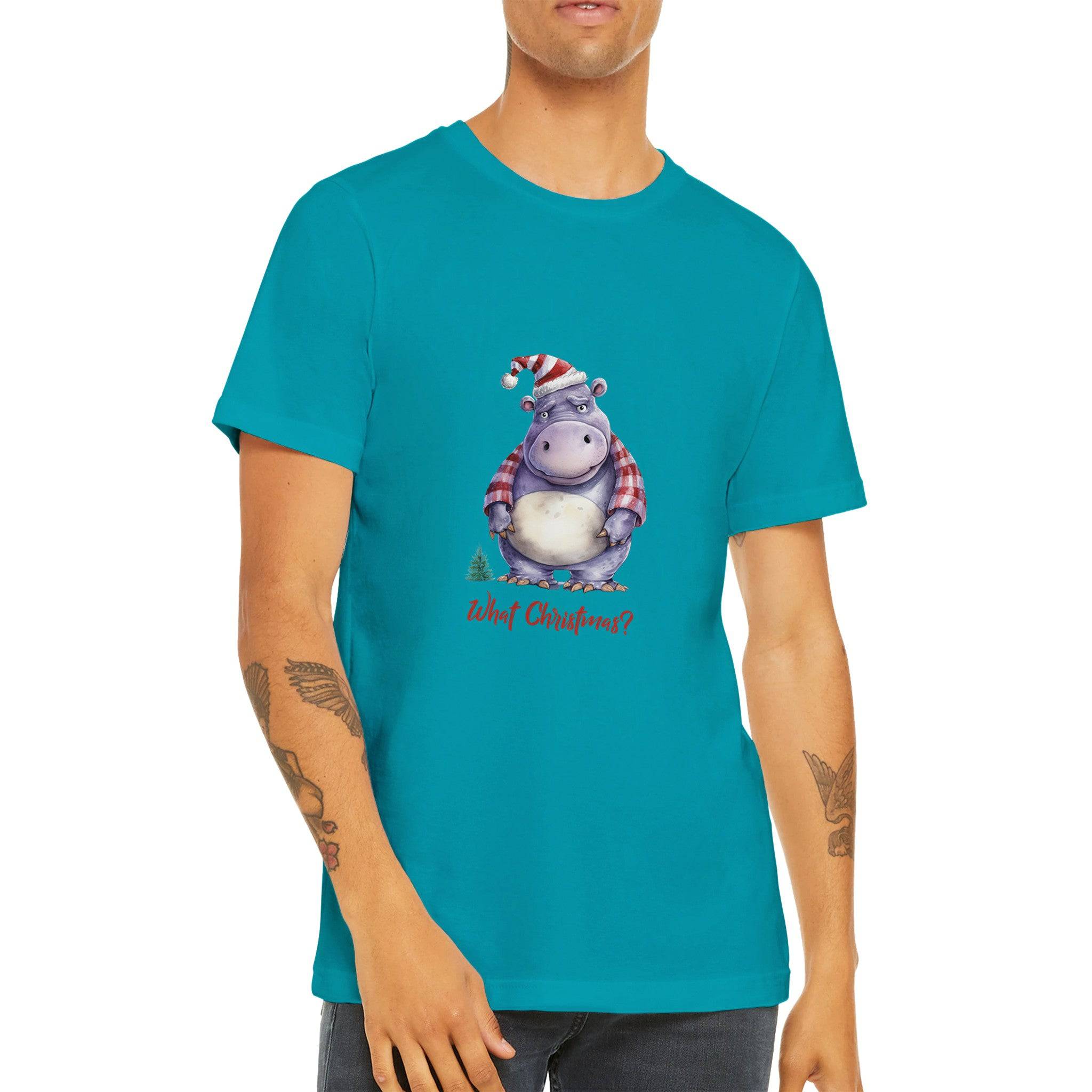 Budget Unisex Crewneck T-shirt/Hippo-What-Christmas - Enet Images