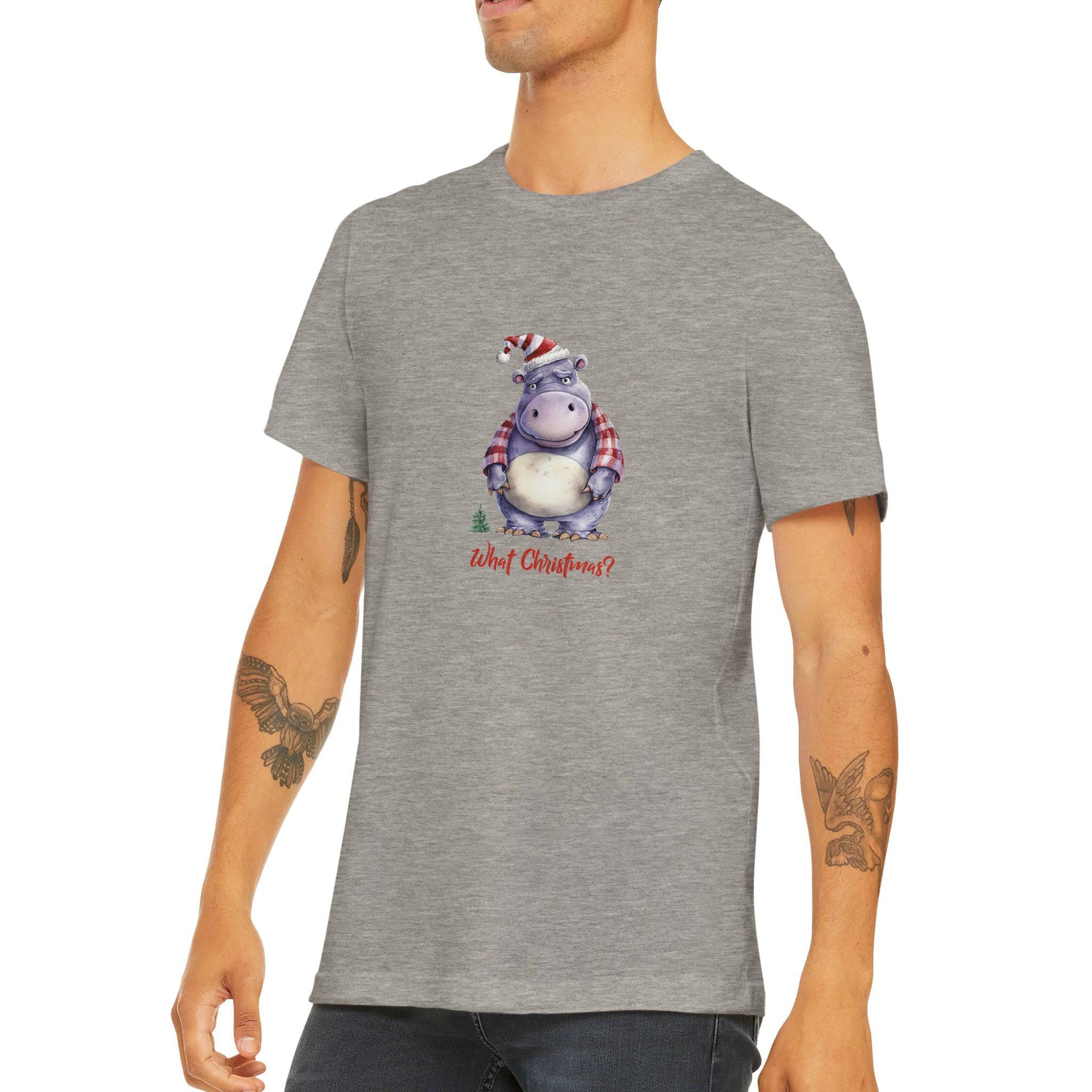 Budget Unisex Crewneck T-shirt/Hippo-What-Christmas - Enet Images