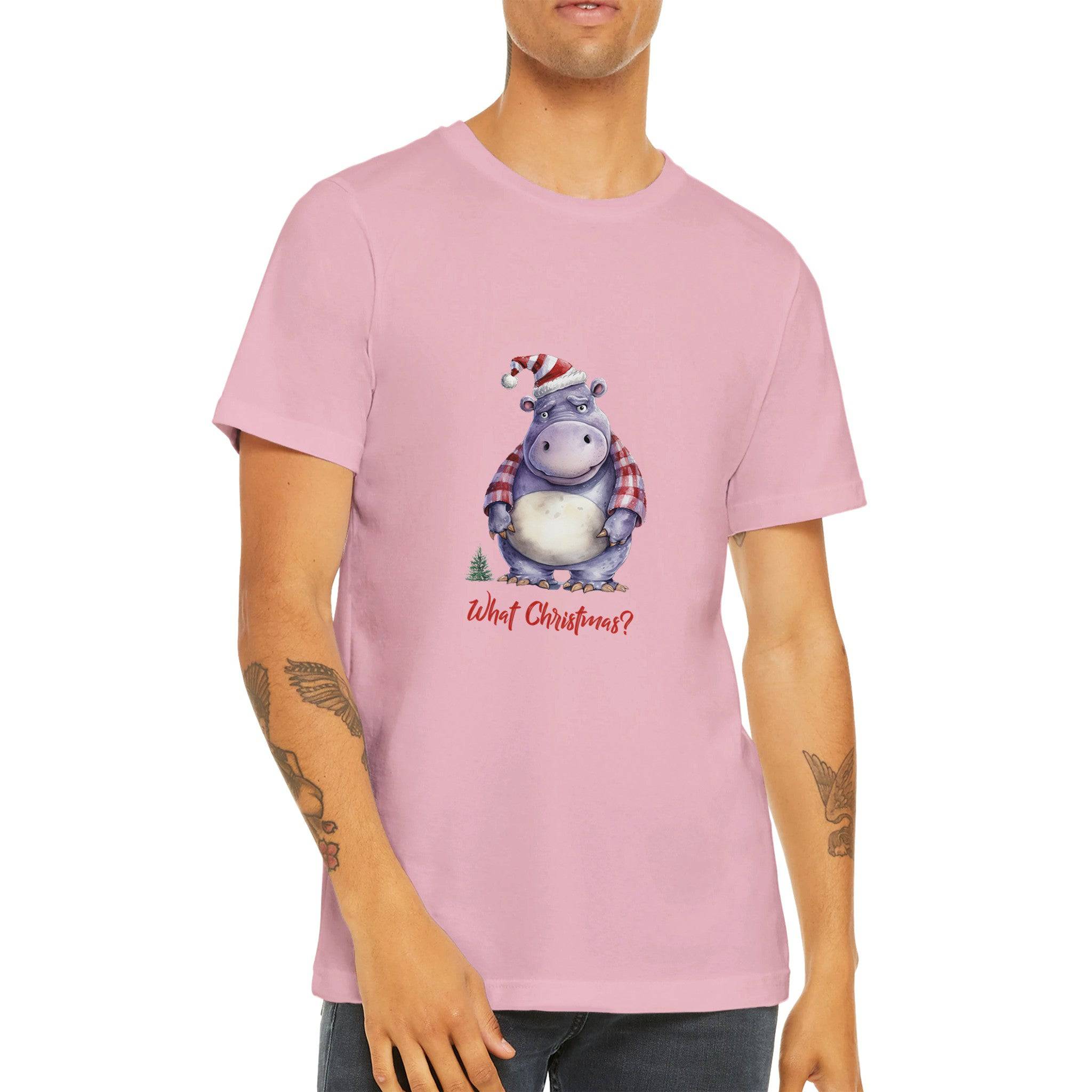 Budget Unisex Crewneck T-shirt/Hippo-What-Christmas - Enet Images