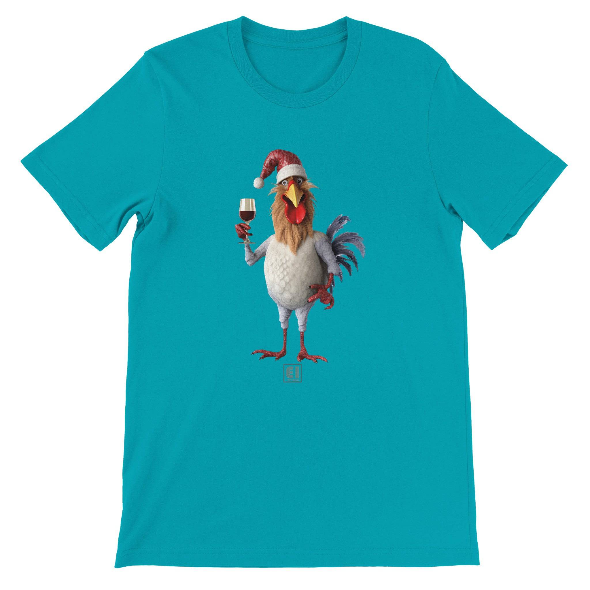 Budget Unisex Crewneck T-shirt/Rooster-Christmas - Enet Images