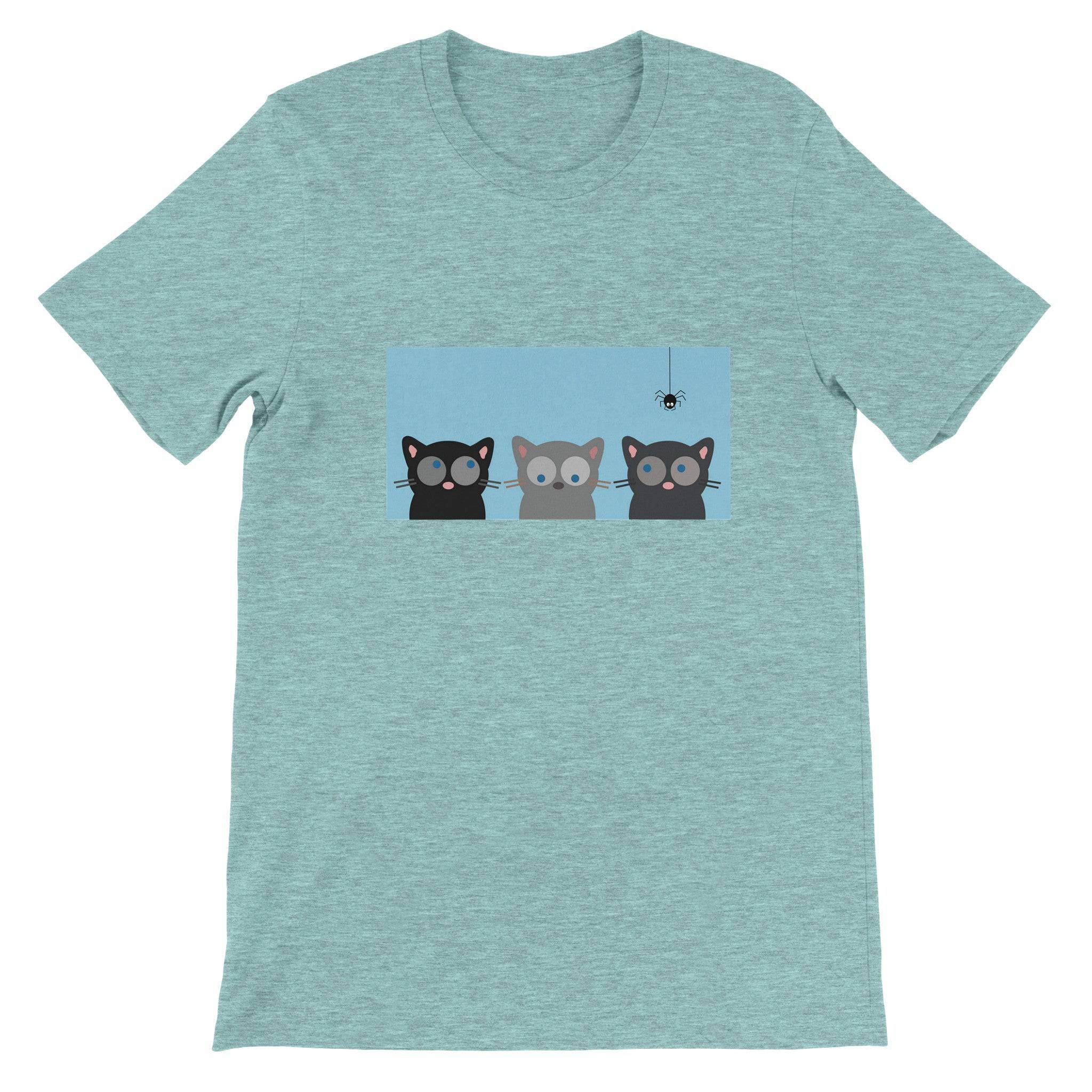 Budget Unisex Crewneck T-shirt/Three-Cats-Spider - Enet Images