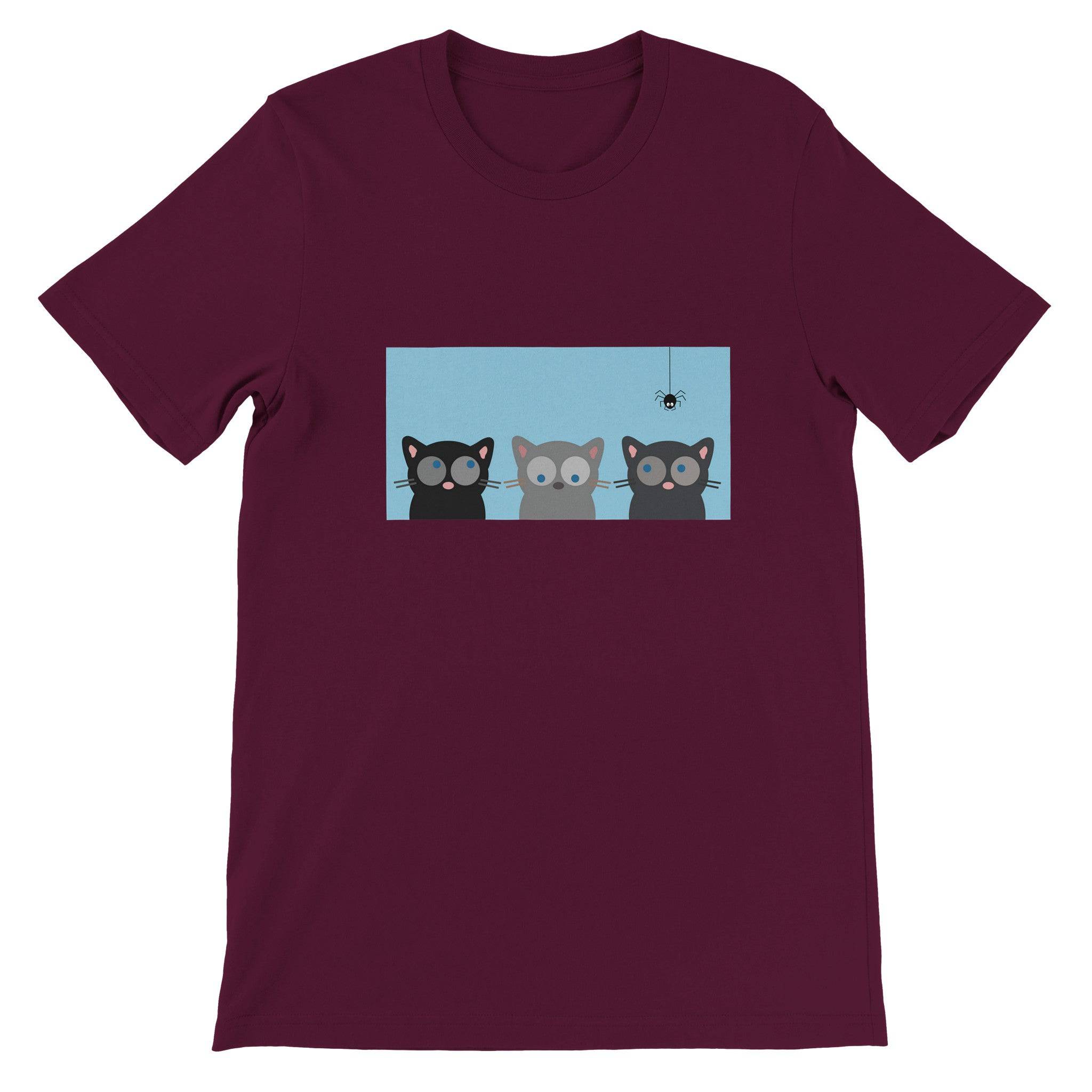 Budget Unisex Crewneck T-shirt/Three-Cats-Spider - Enet Images