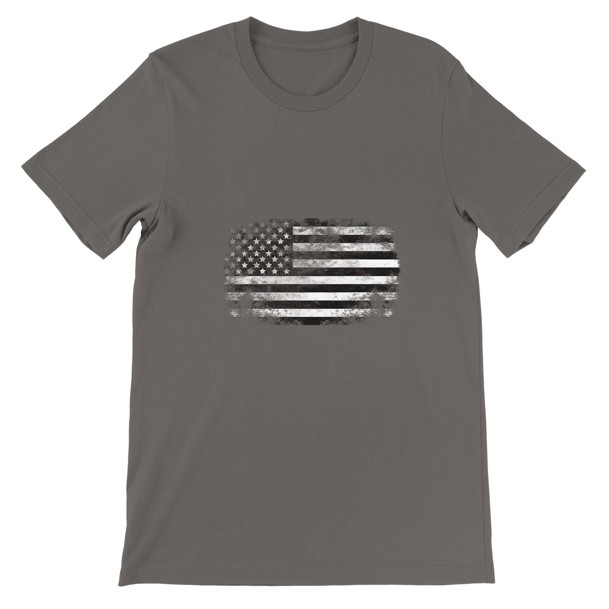 Budget Unisex Crewneck T-shirt/Vintage-American-Flag - Enet Images
