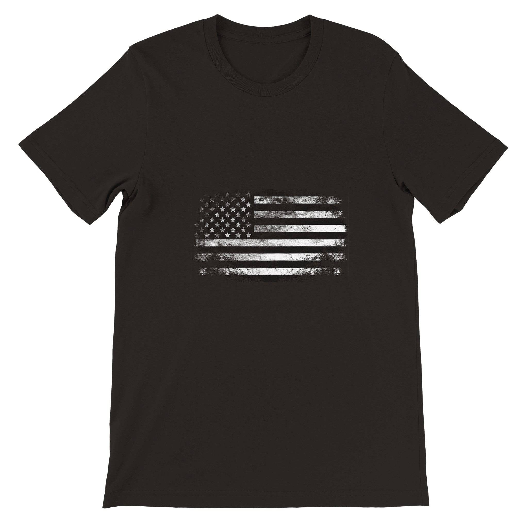 Budget Unisex Crewneck T-shirt/Vintage-American-Flag - Enet Images