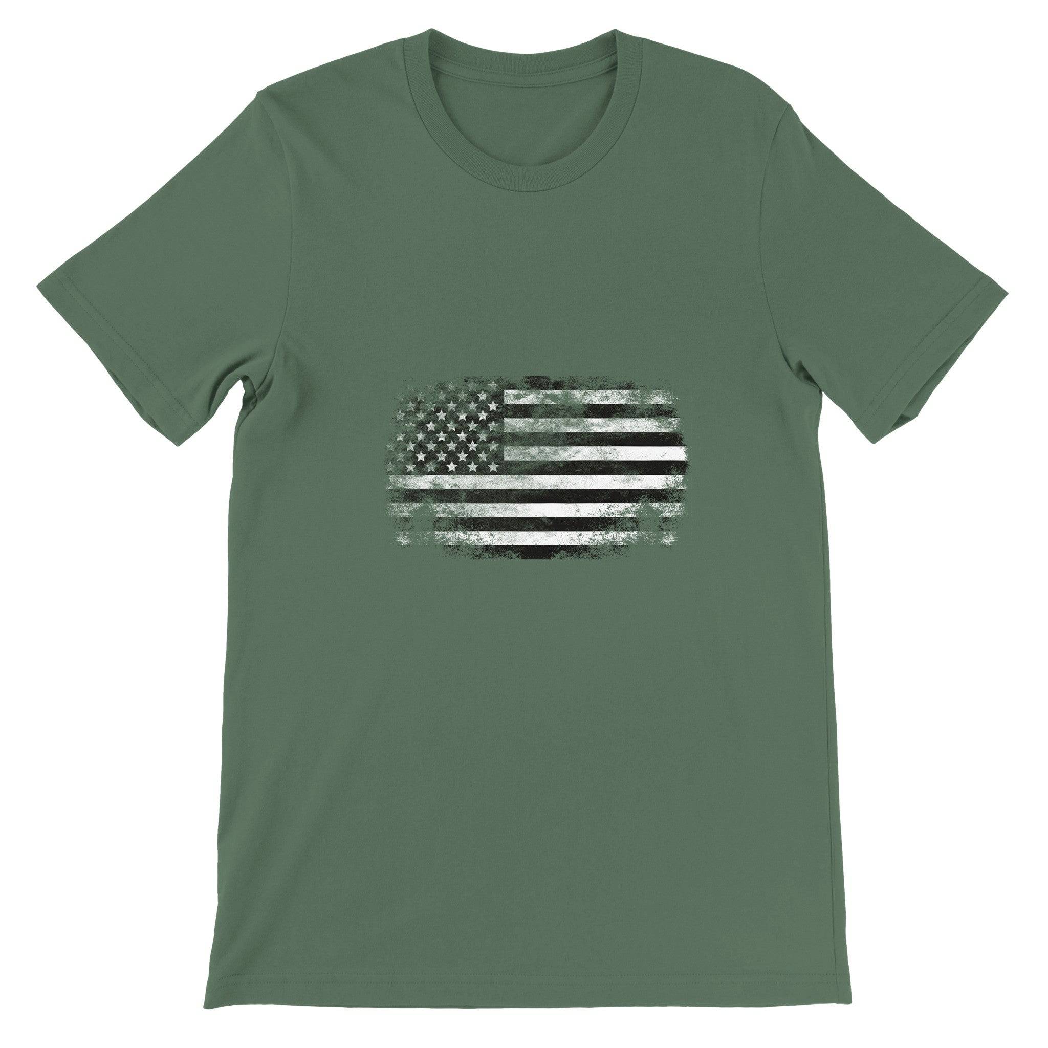 Budget Unisex Crewneck T-shirt/Vintage-American-Flag - Enet Images