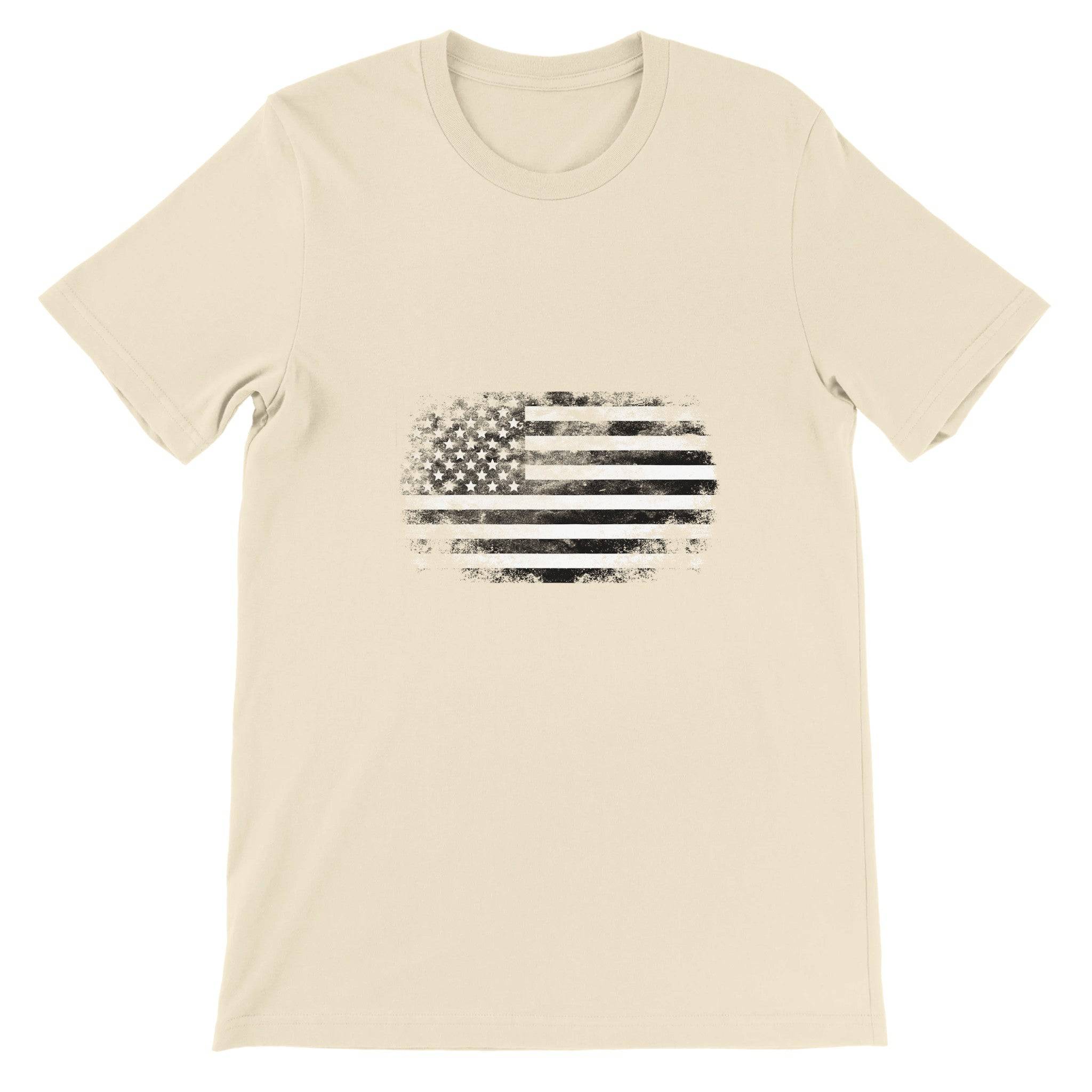 Budget Unisex Crewneck T-shirt/Vintage-American-Flag - Enet Images