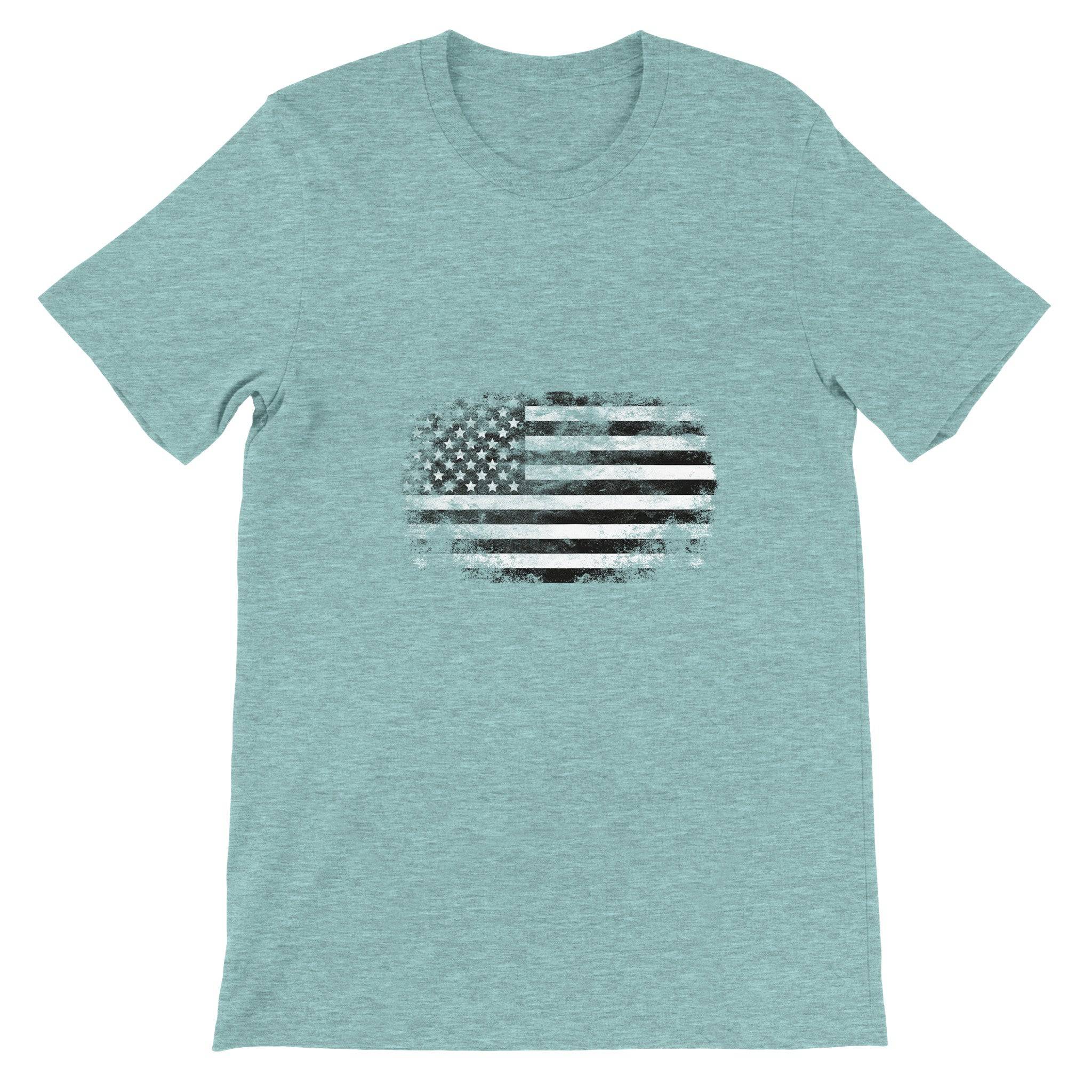 Budget Unisex Crewneck T-shirt/Vintage-American-Flag