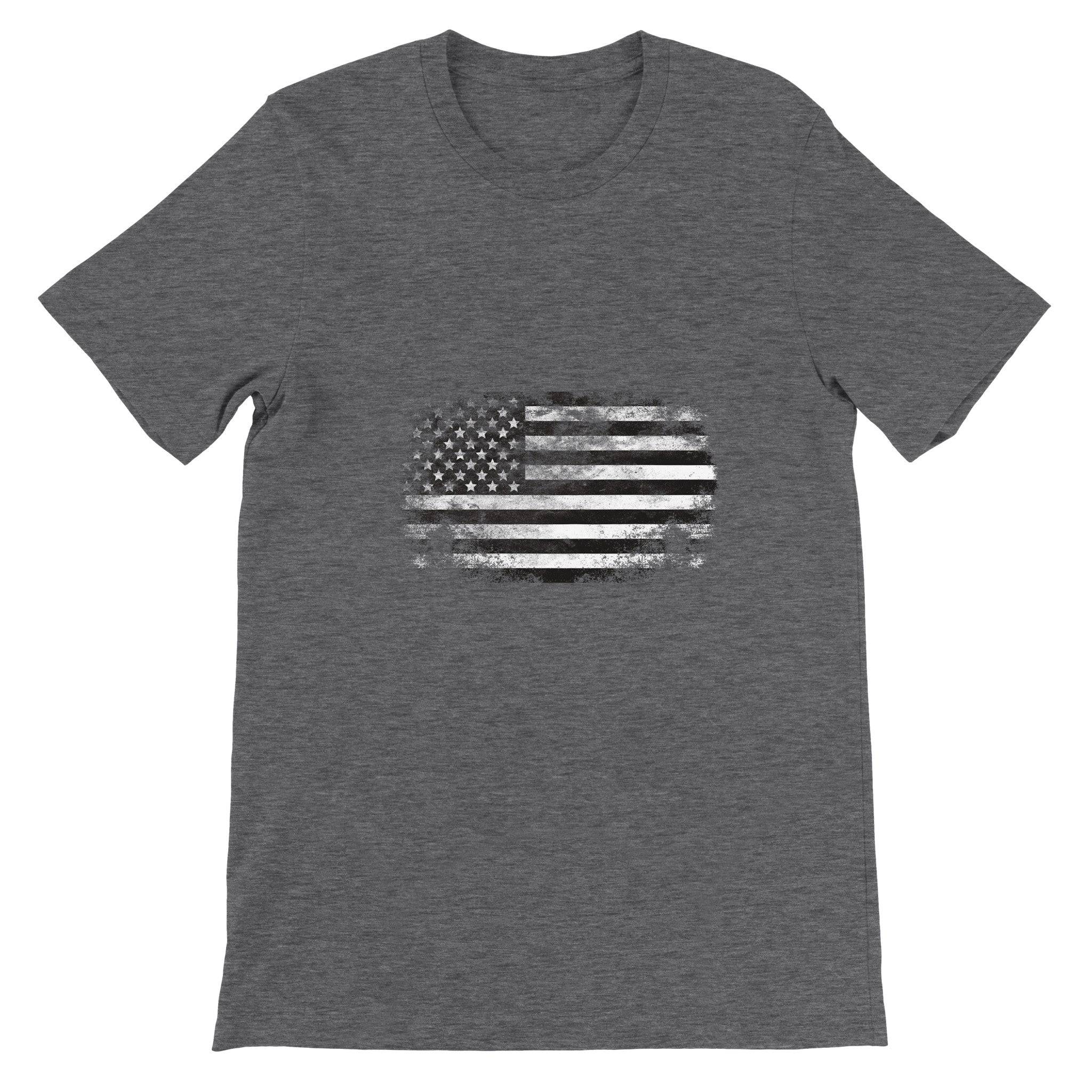 Budget Unisex Crewneck T-shirt/Vintage-American-Flag - Enet Images