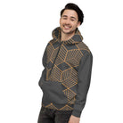 All-Over Print Unisex Hoodie/Cubic Gold - Enet Images