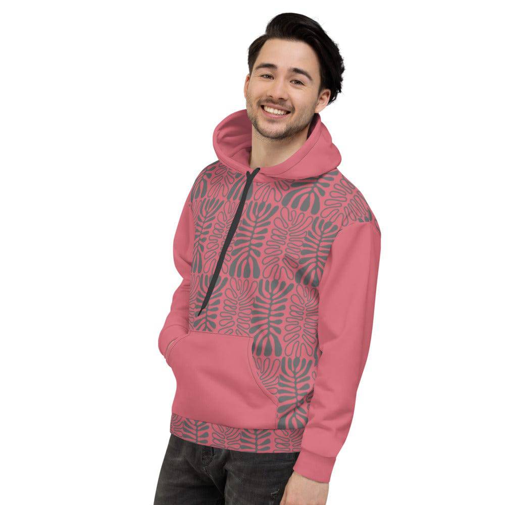 All-Over Print Unisex Hoodie/Grey Shapes - Enet Images