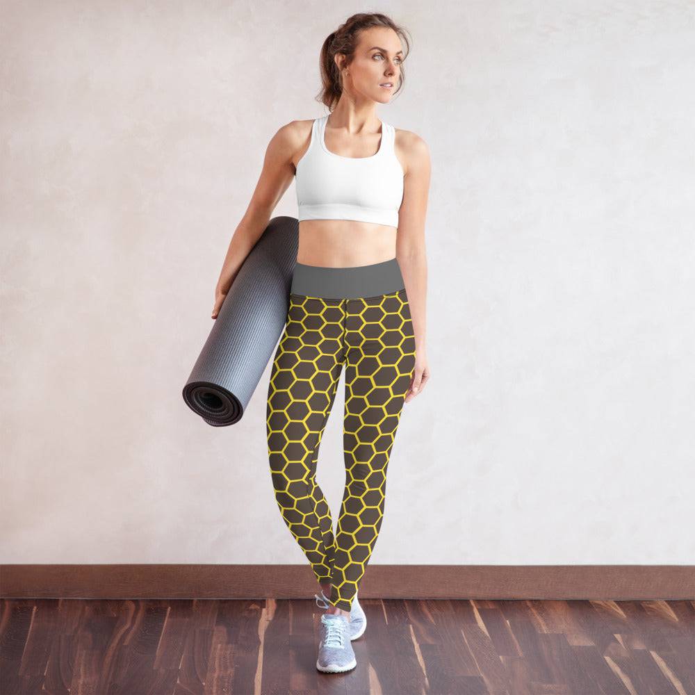 Yoga Leggings/Cells Bees Pattern 1 - Enet Images