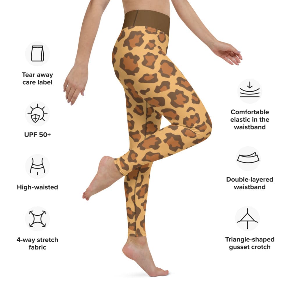 Yoga Leggings/Leopard Brown Gold - Enet Images