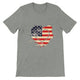 budget Unisex Crewneck T-shirt/American-Vintage-Flag-Heart - Enet Images
