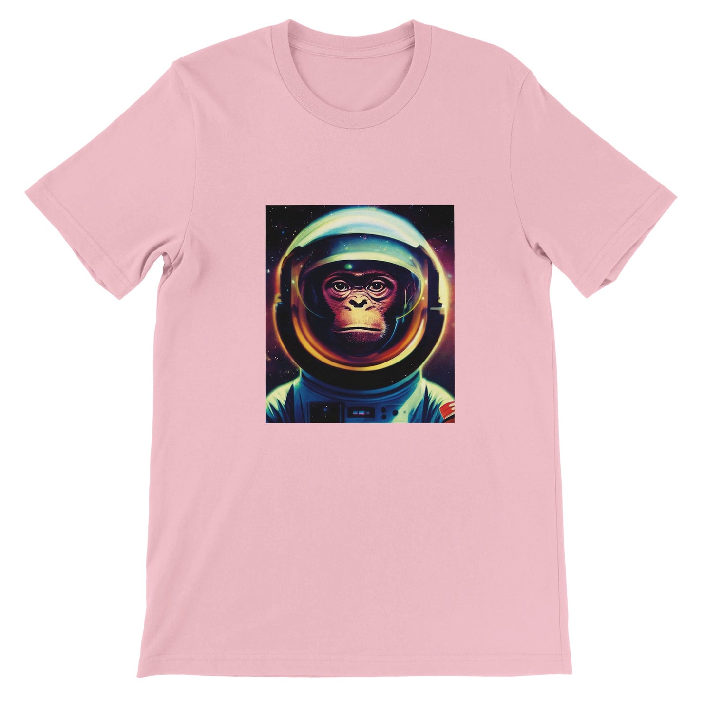 Budget Unisex Crewneck T-shirt/Monkey-Astronaut