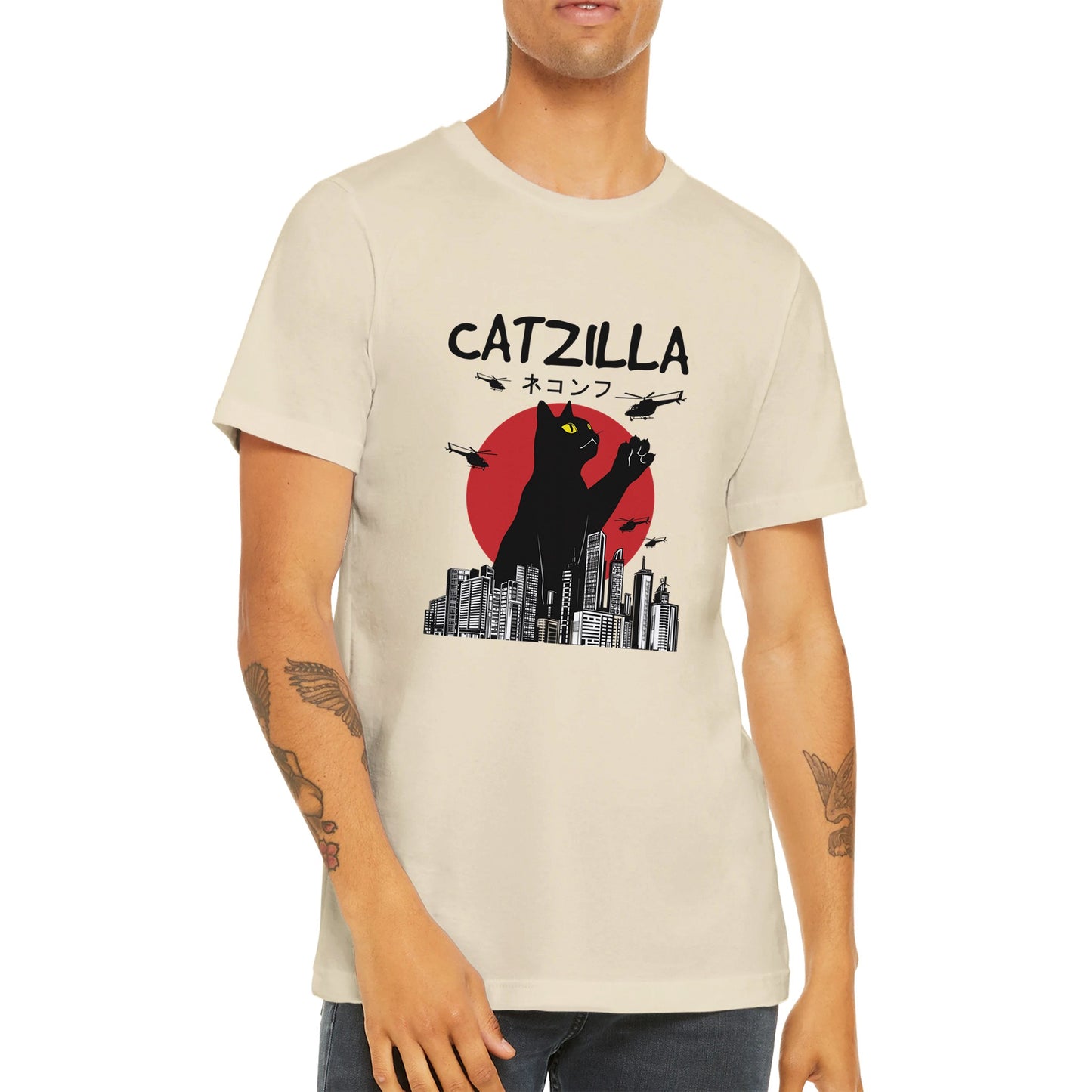 Budget Unisex Crewneck T-shirt/Catzilla