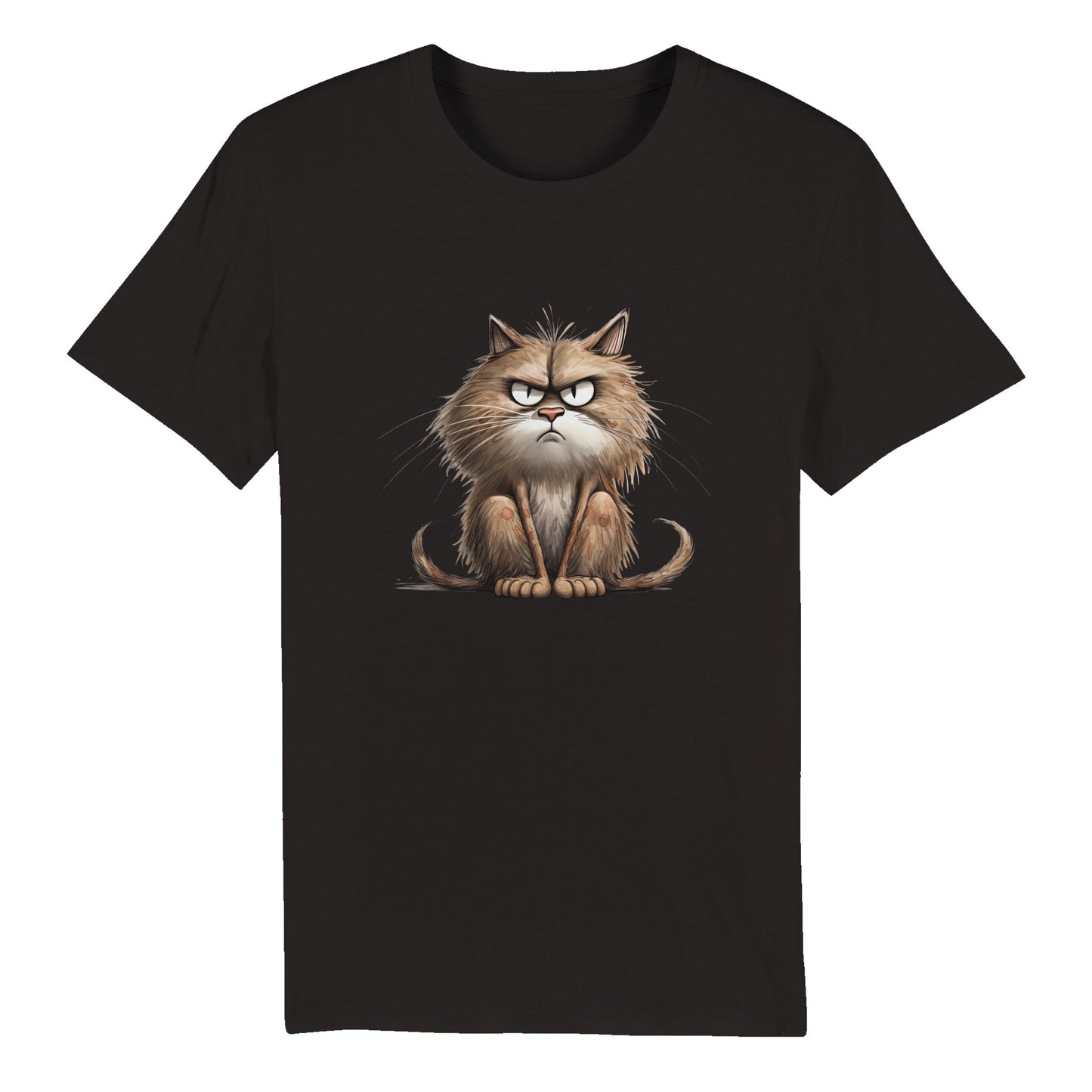 100% Organic Unisex T-shirt/Cat-Angry-Face