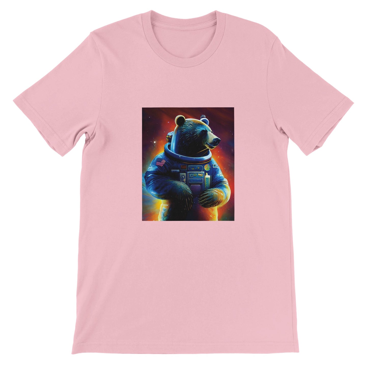 Budget Unisex Crewneck T-shirt/Bear-Astronaut