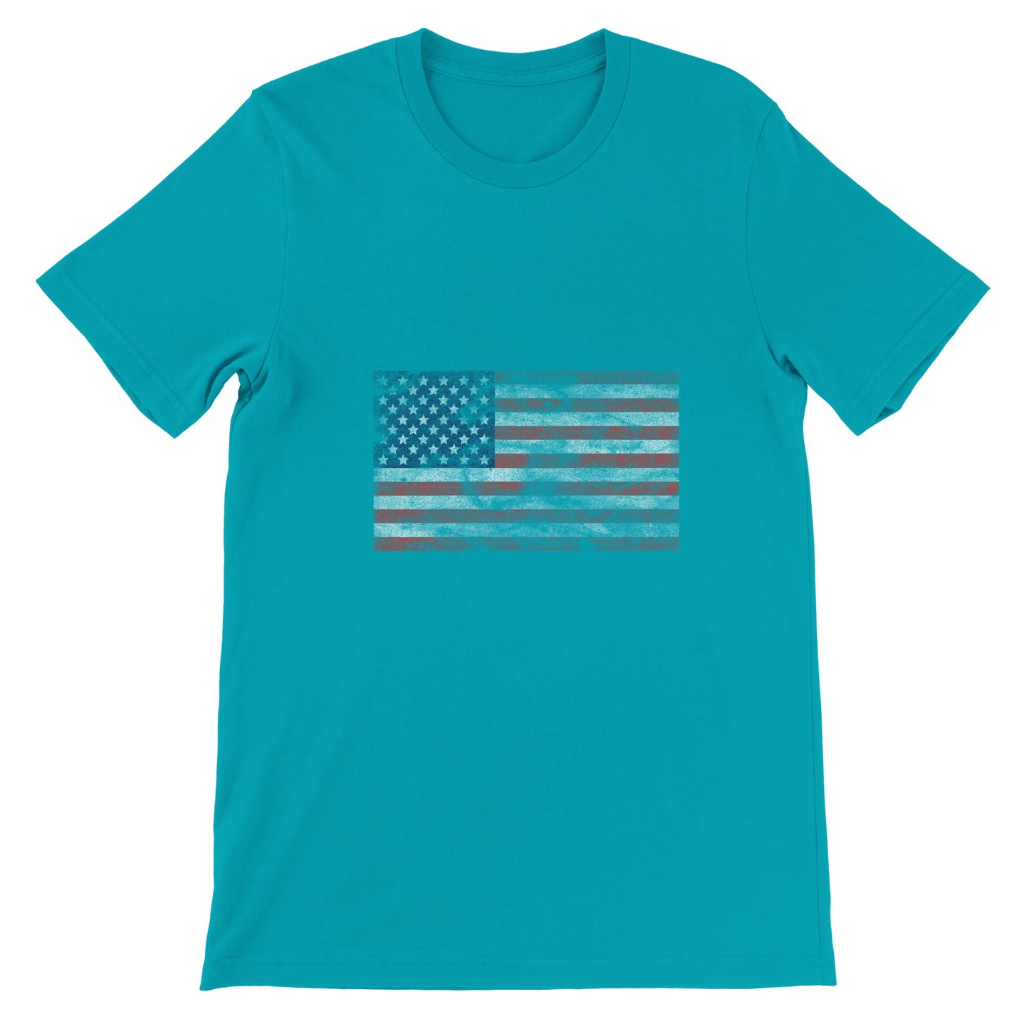 Budget Unisex Crewneck T-shirt/Vintage-American-Flag