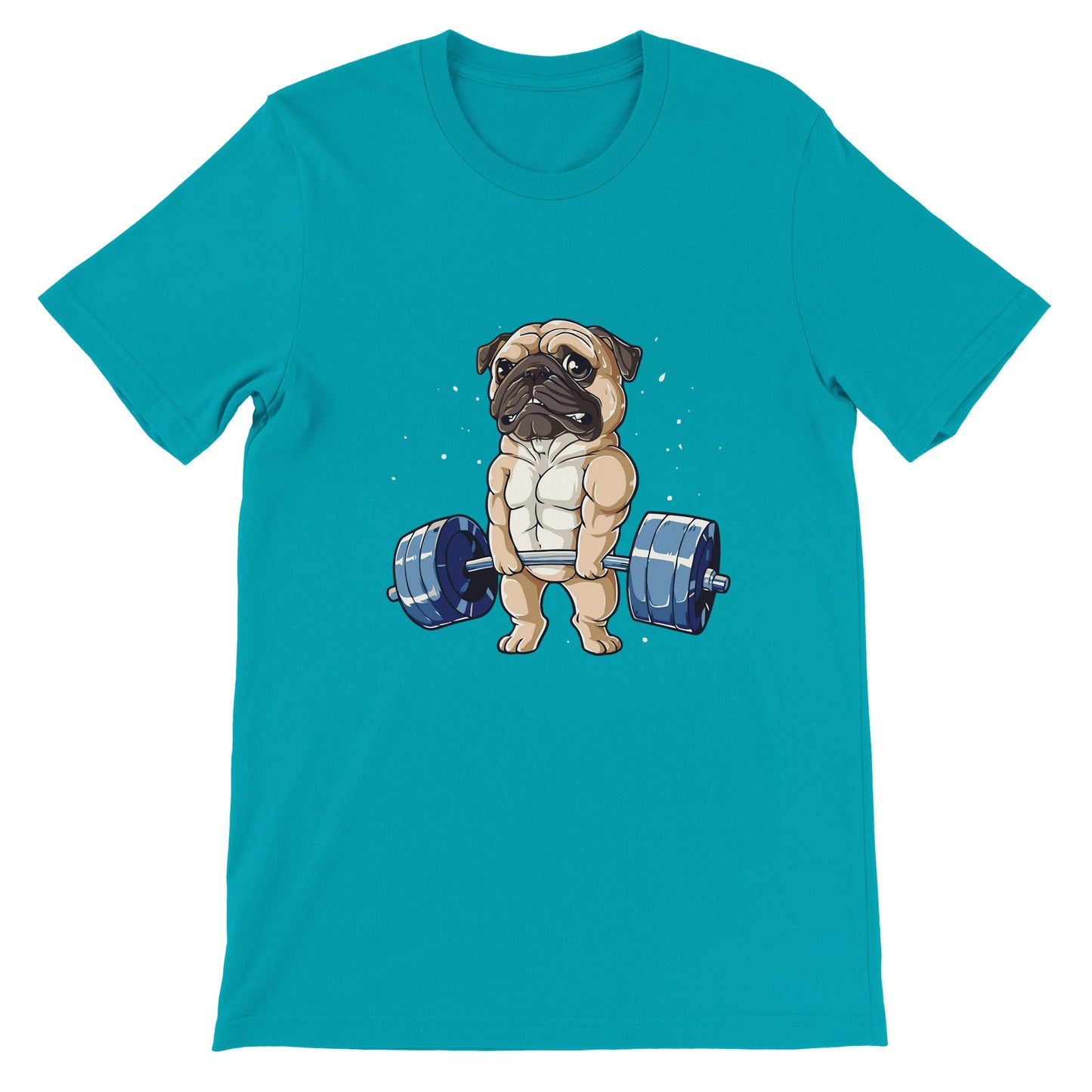 Budget Unisex Crewneck T-shirt/Pug-Weightlifting