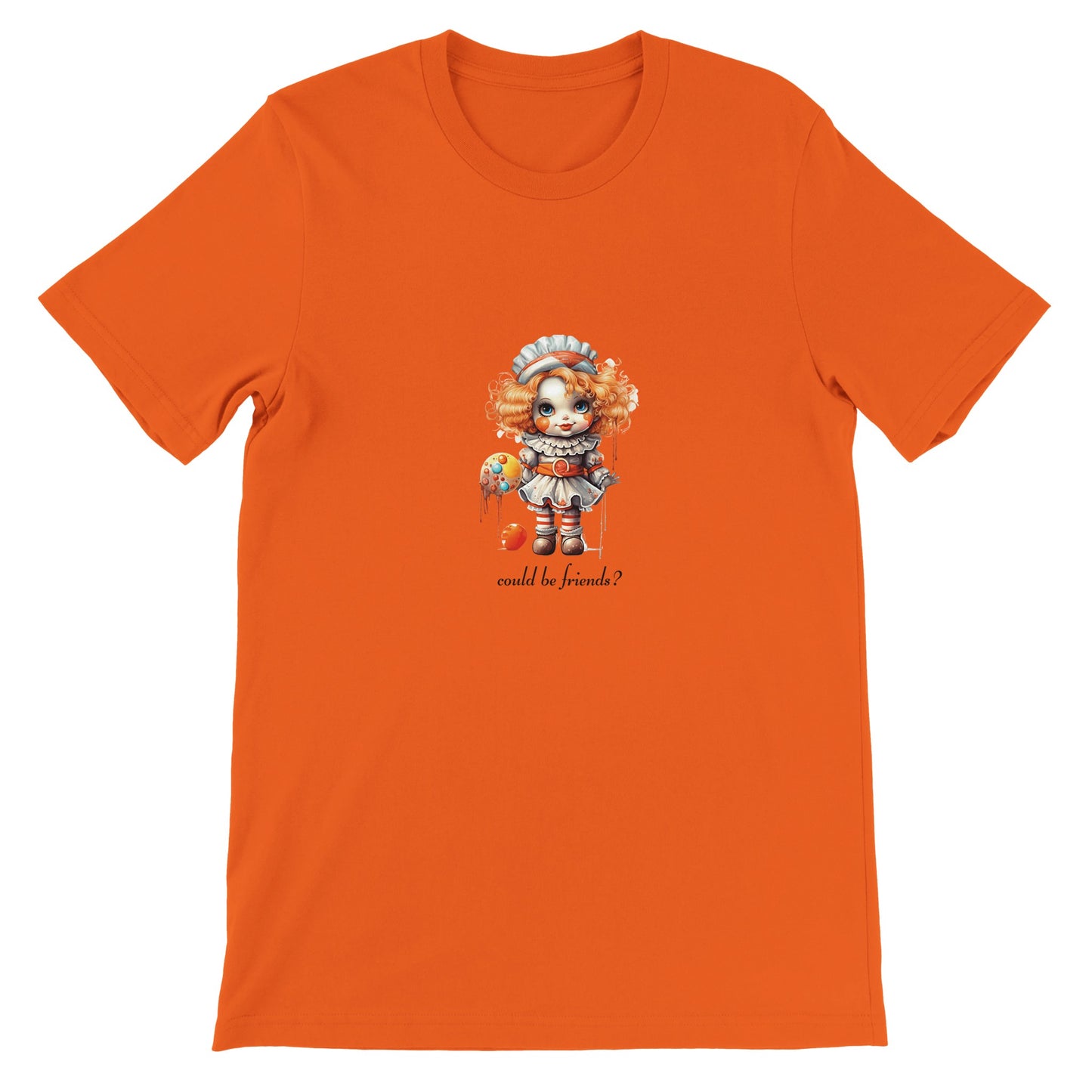 Budget Unisex Crewneck T-shirt/Spooky-Doll-Halloween