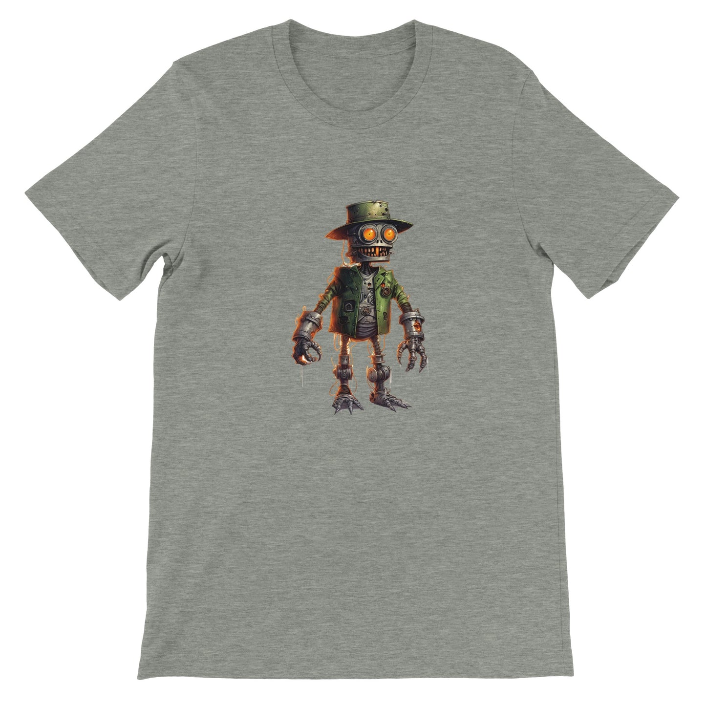 Budget Unisex Crewneck T-shirt/Creepy-Robot2-Halloween