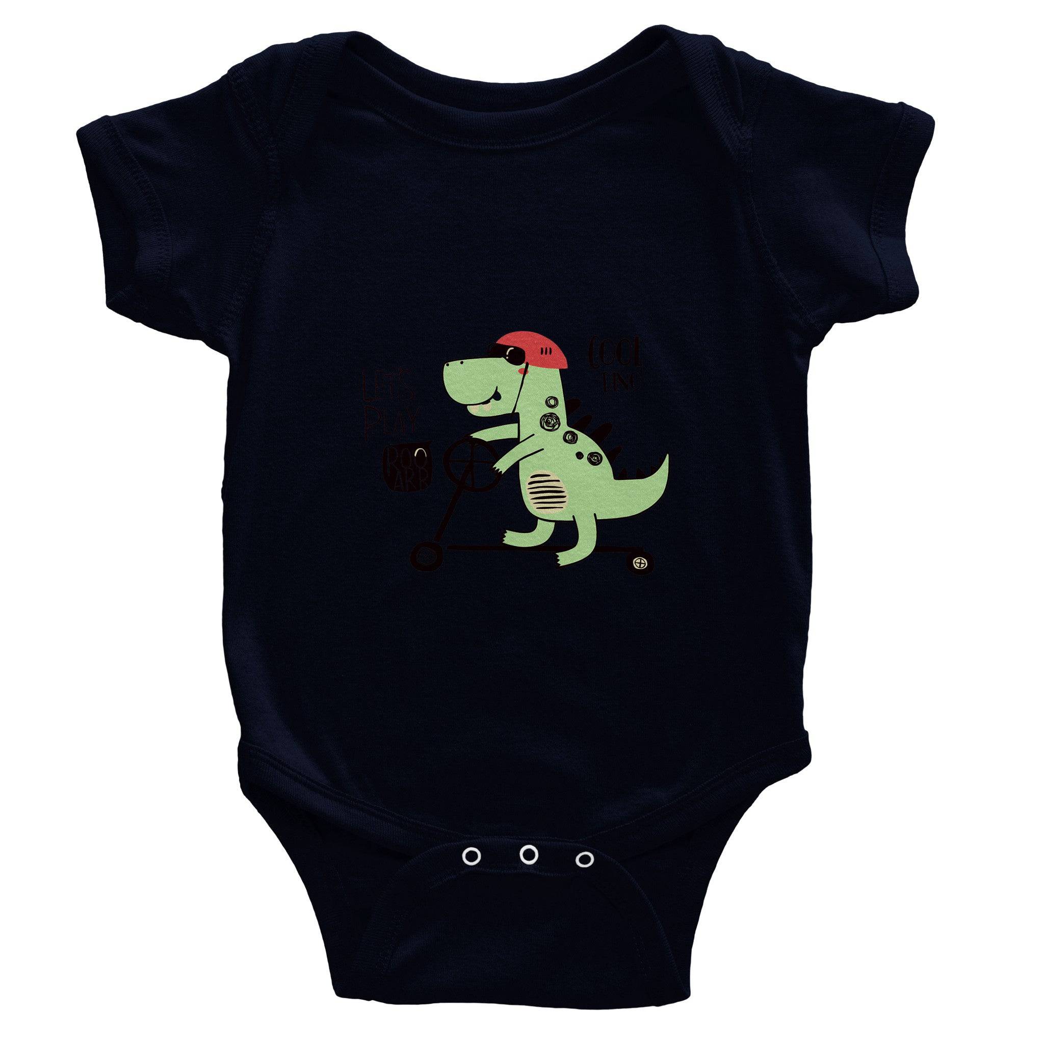 Organic cotton baby bodysuit/Cool-Dino - Classic - Enet Images