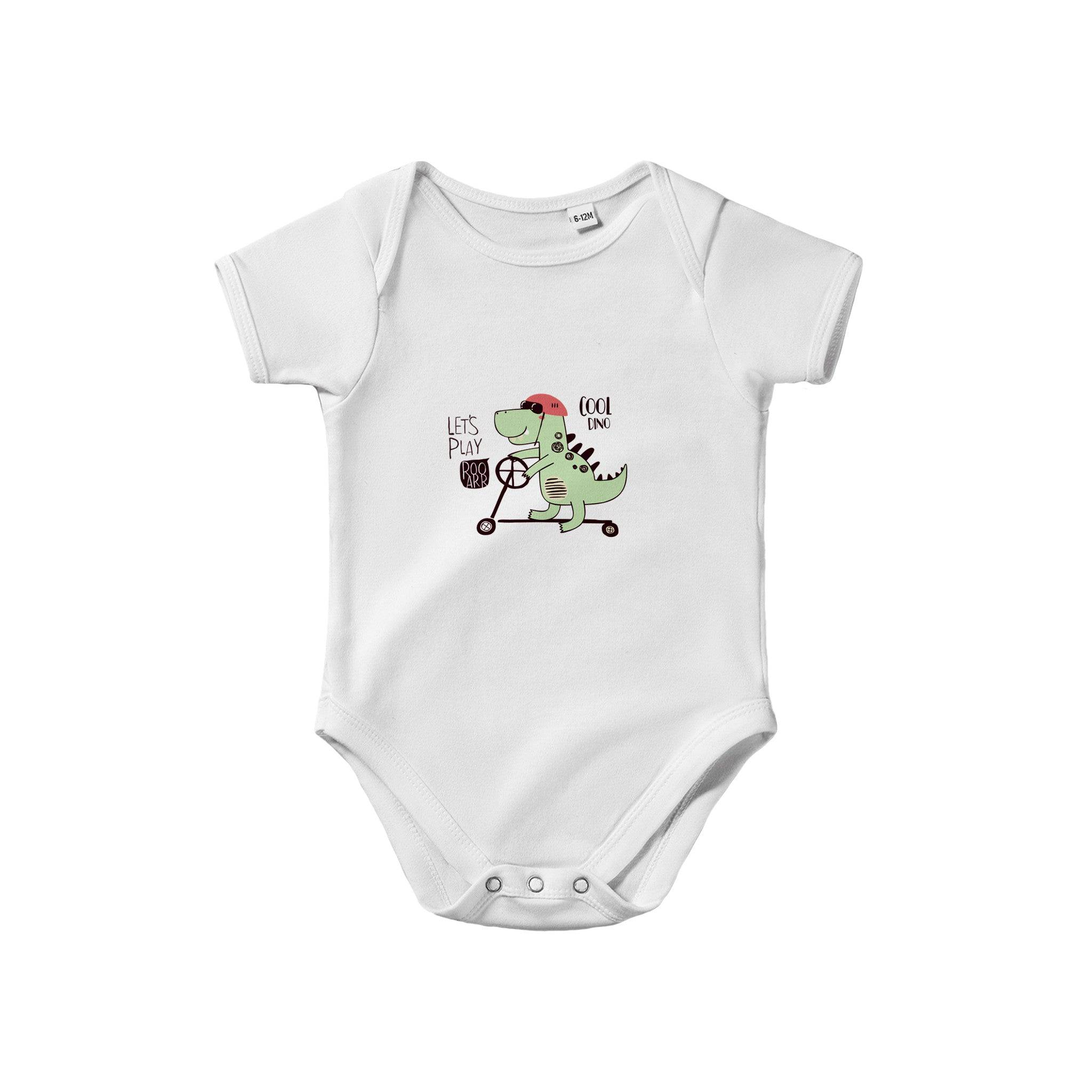Organic cotton baby bodysuit/Cool-Dino - Classic - Enet Images