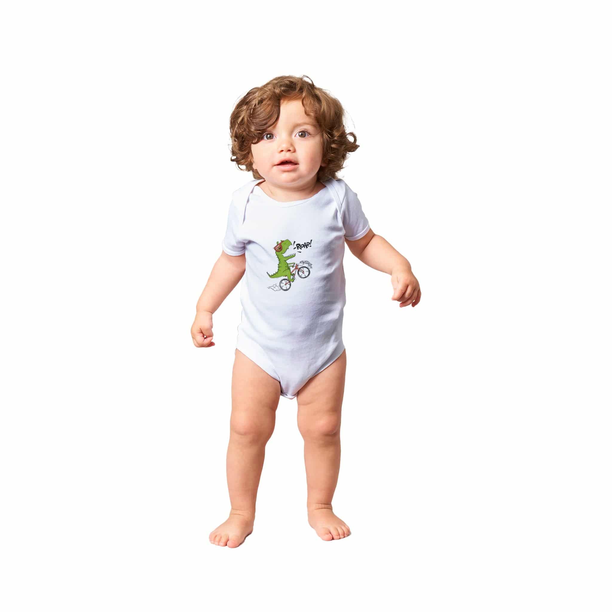 Organic cotton baby bodysuit/Dino-Roar - Classic - Enet Images